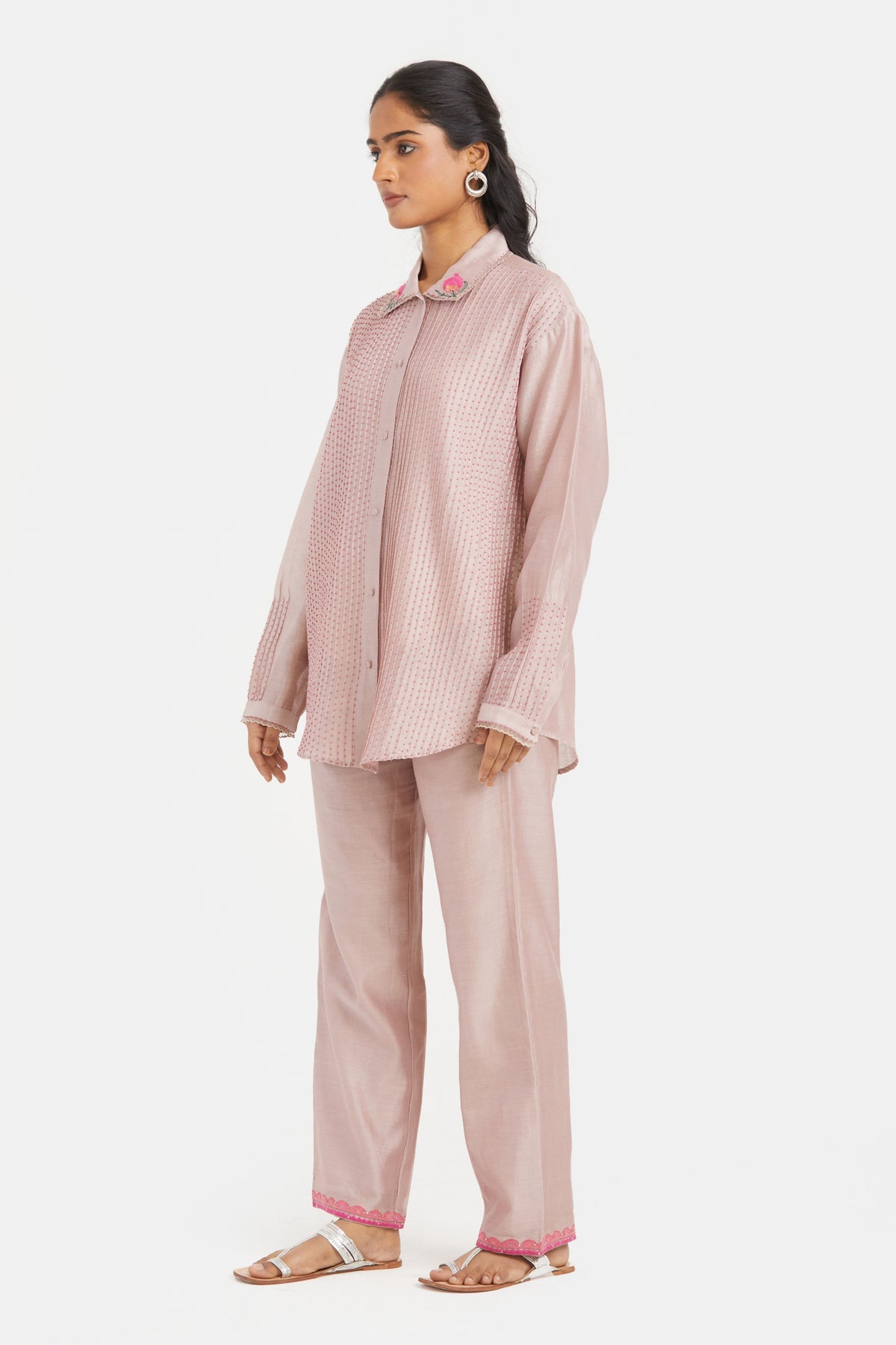 Lilac Silk Chanderi Co-ord Set