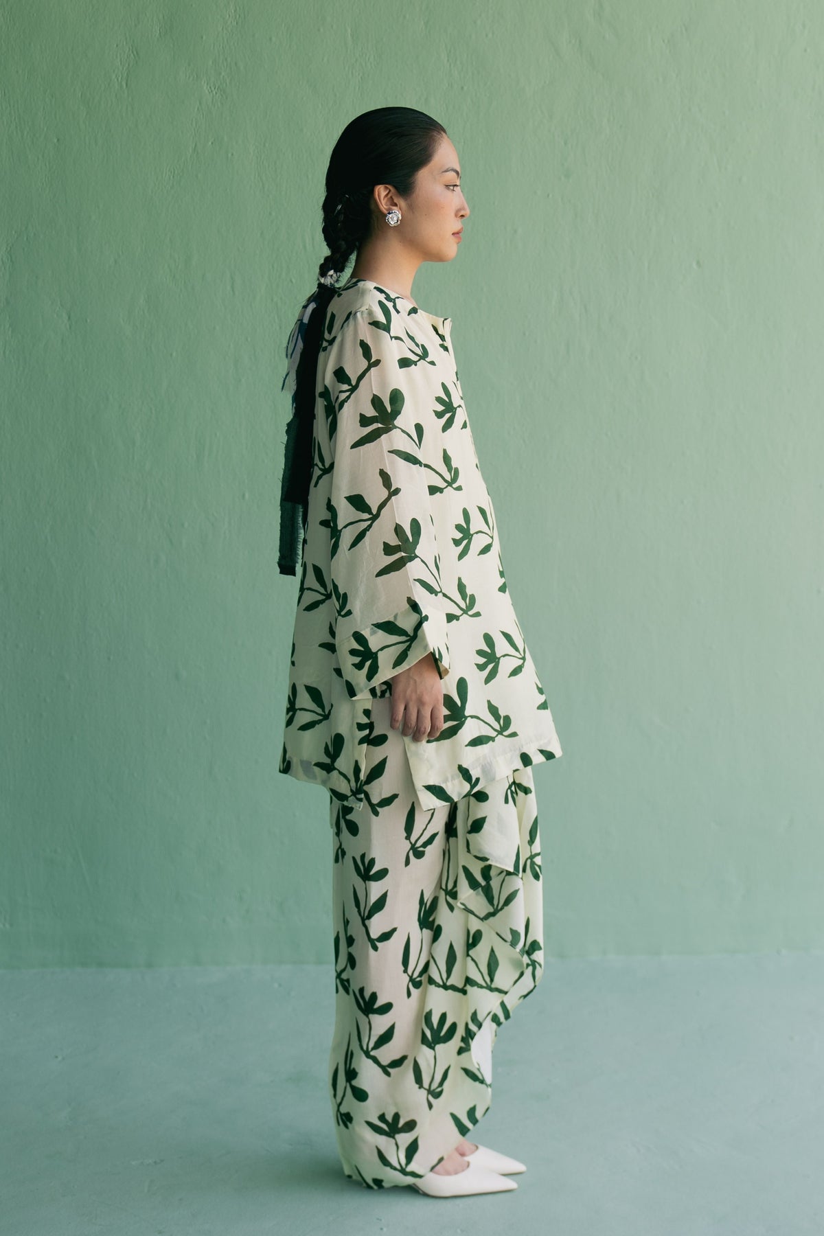 Green Dense Top and Skirt