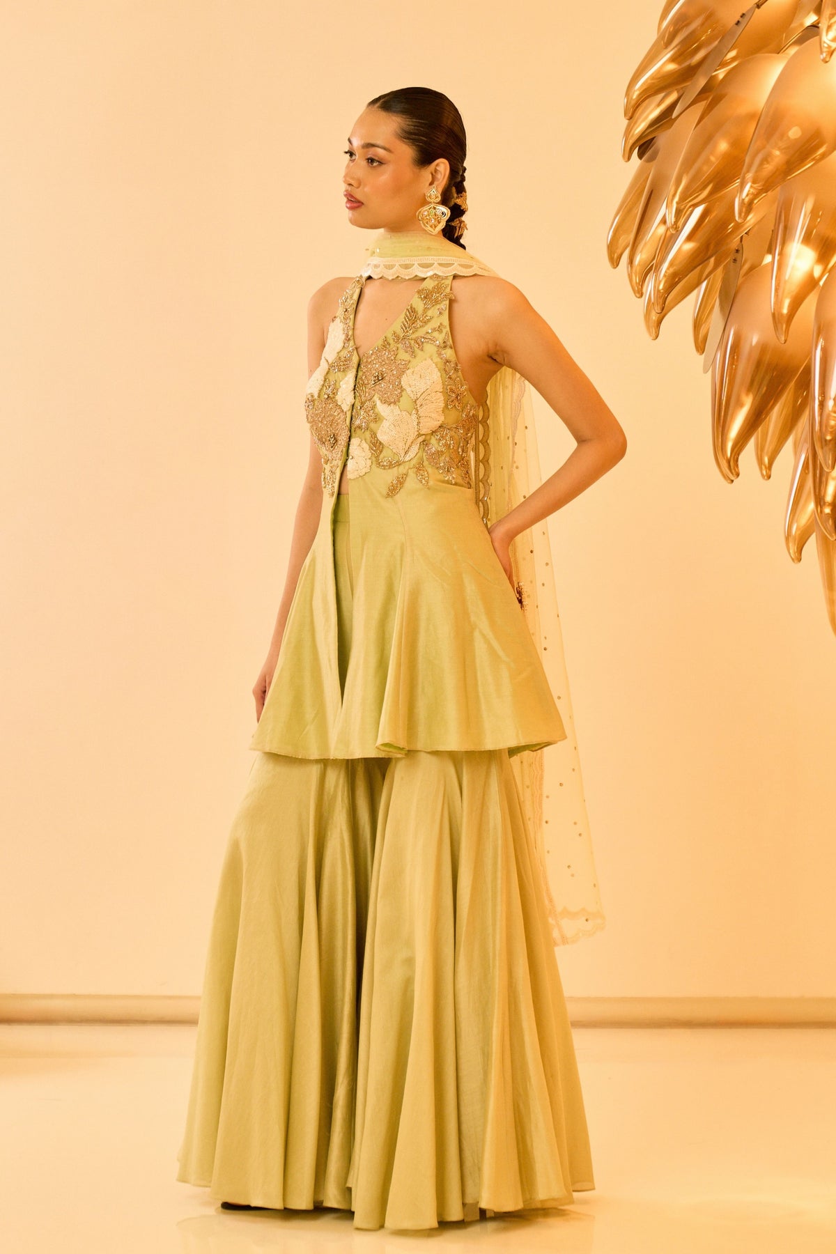 Sage Green Sharara Set