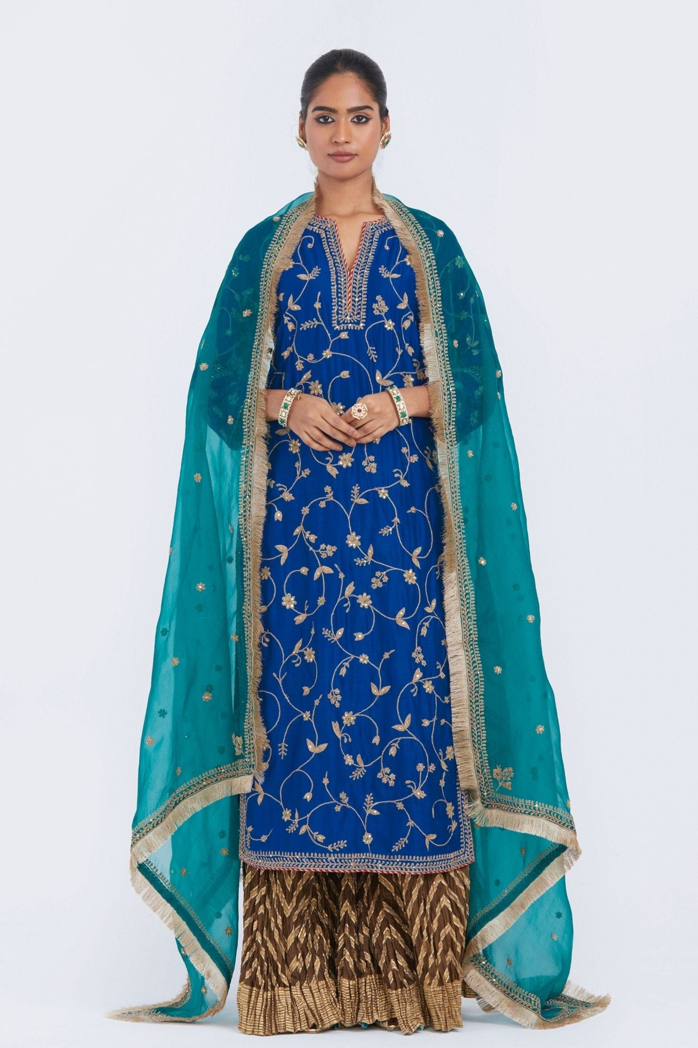 Blue Chelsea Sharara Set - Kora - Elahe