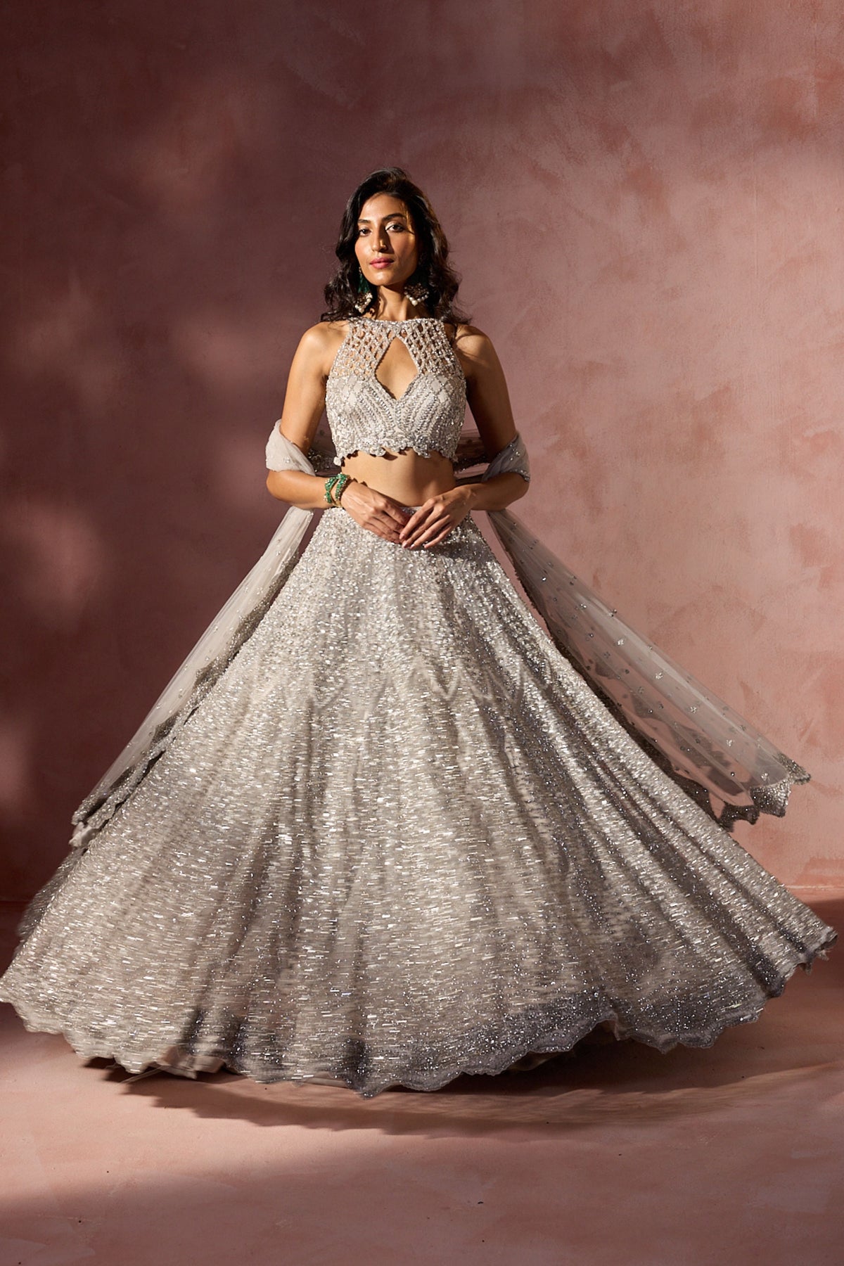 Silver Grey Lehenga Set