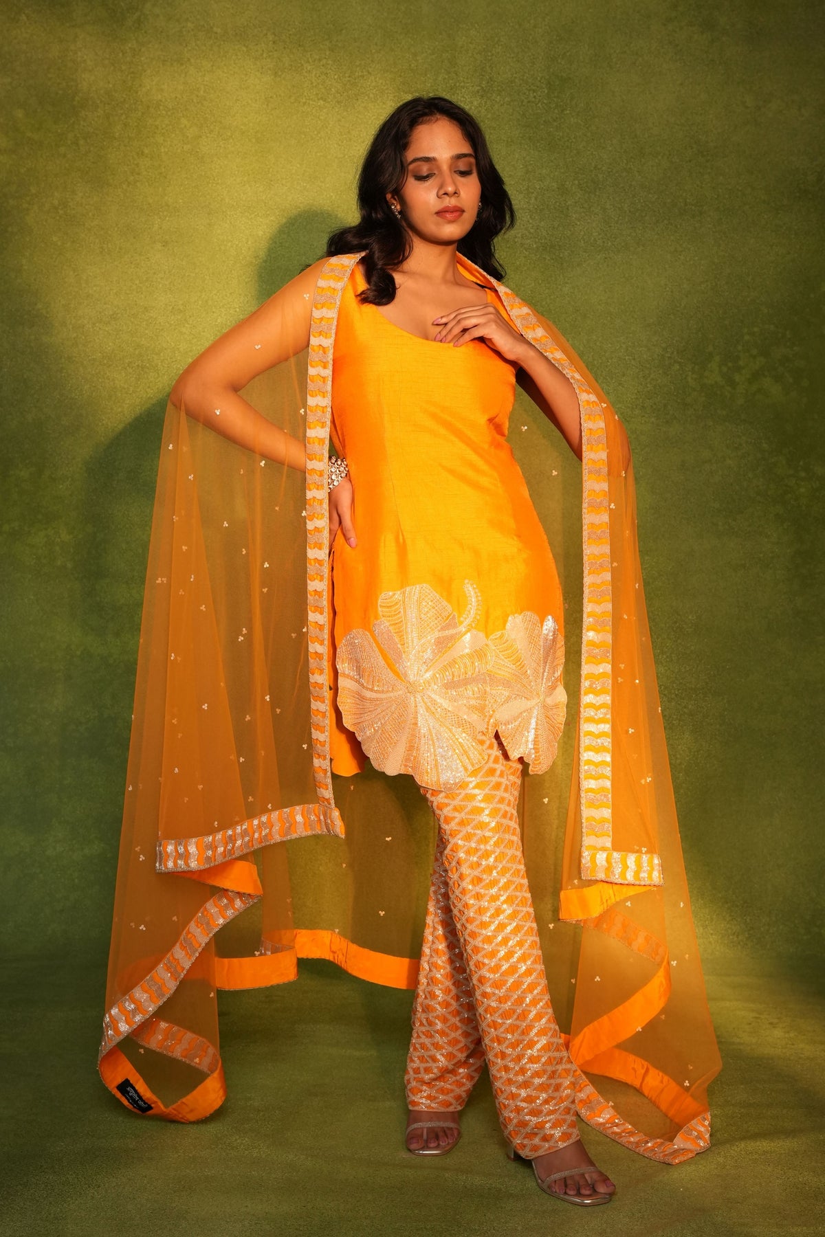 Orange Kurta Set