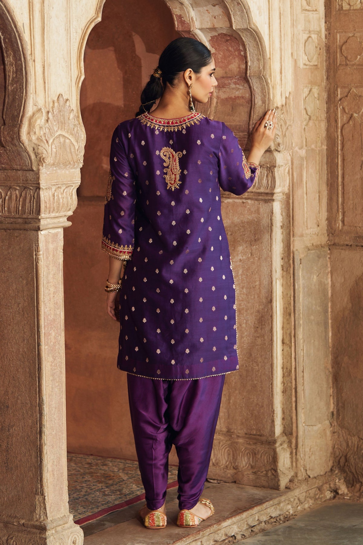 Fahmida Purple Kurta With Salwar