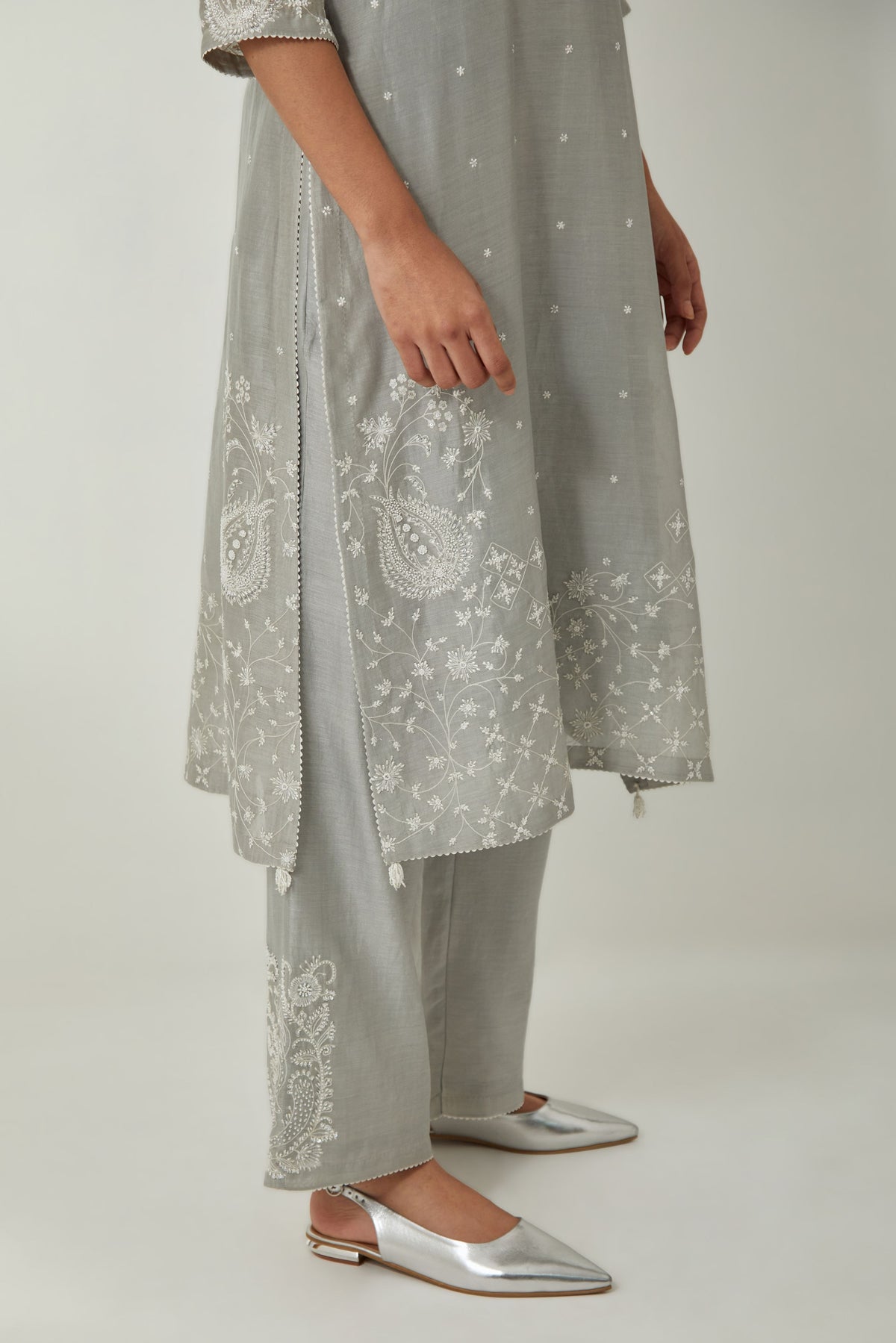 Grey Straight Kurta