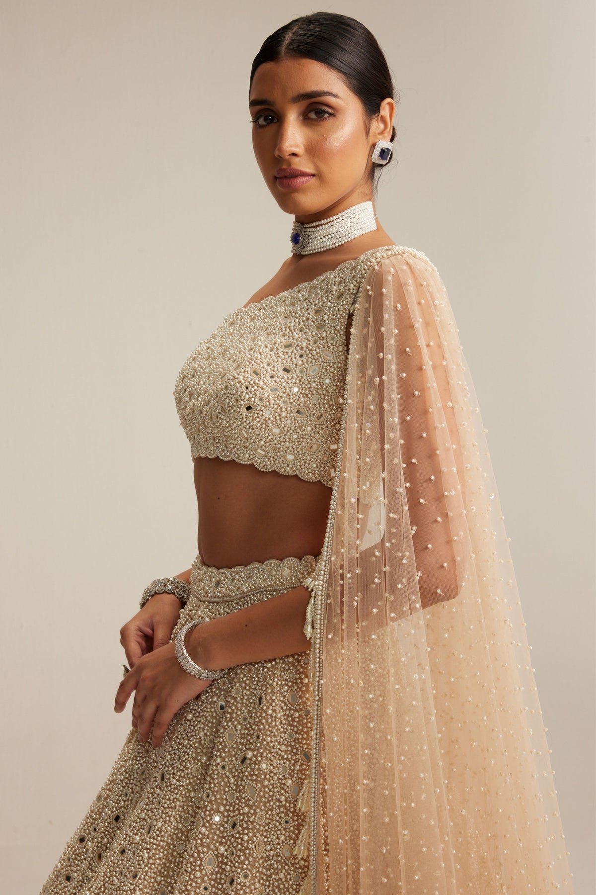 Pearl One Shoulder Lehenga Set
