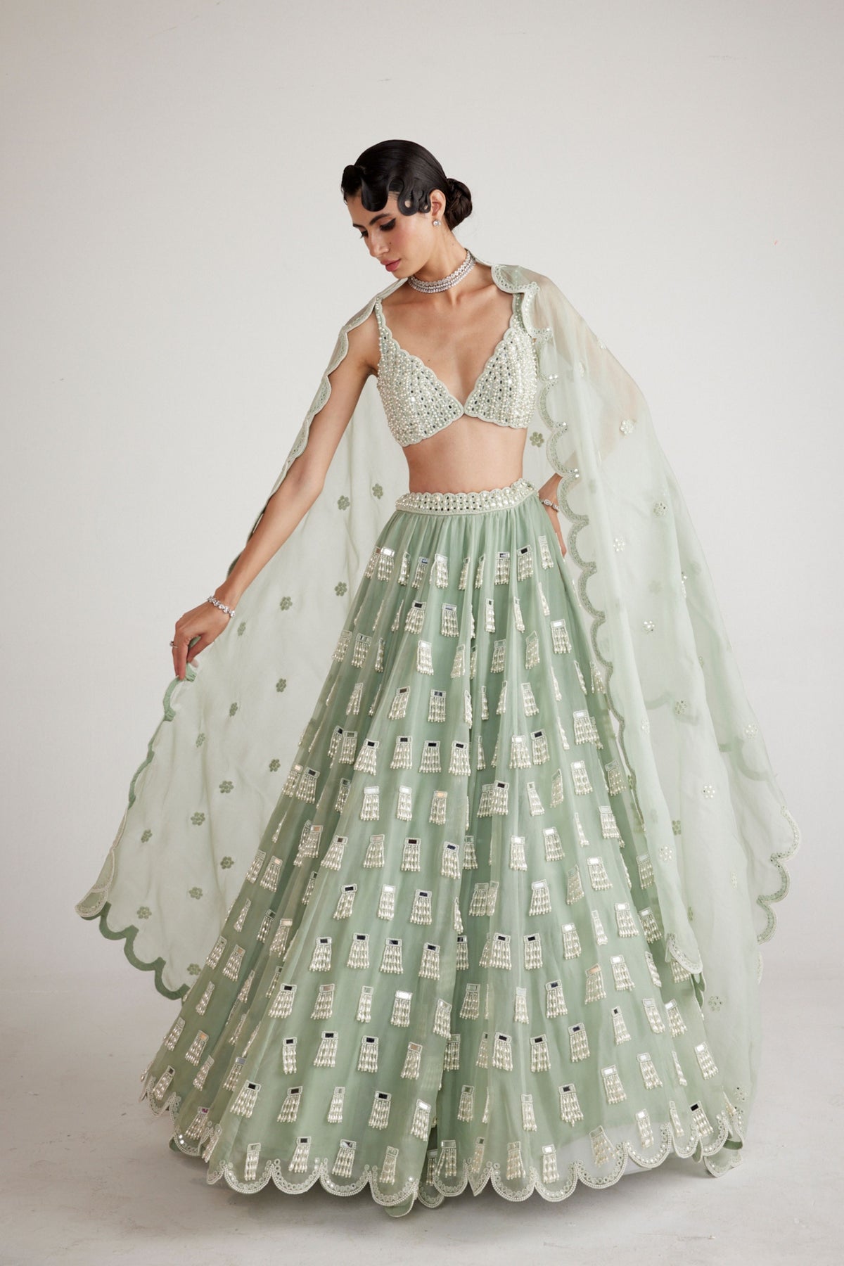 Powder Mint Green Lehenga Set