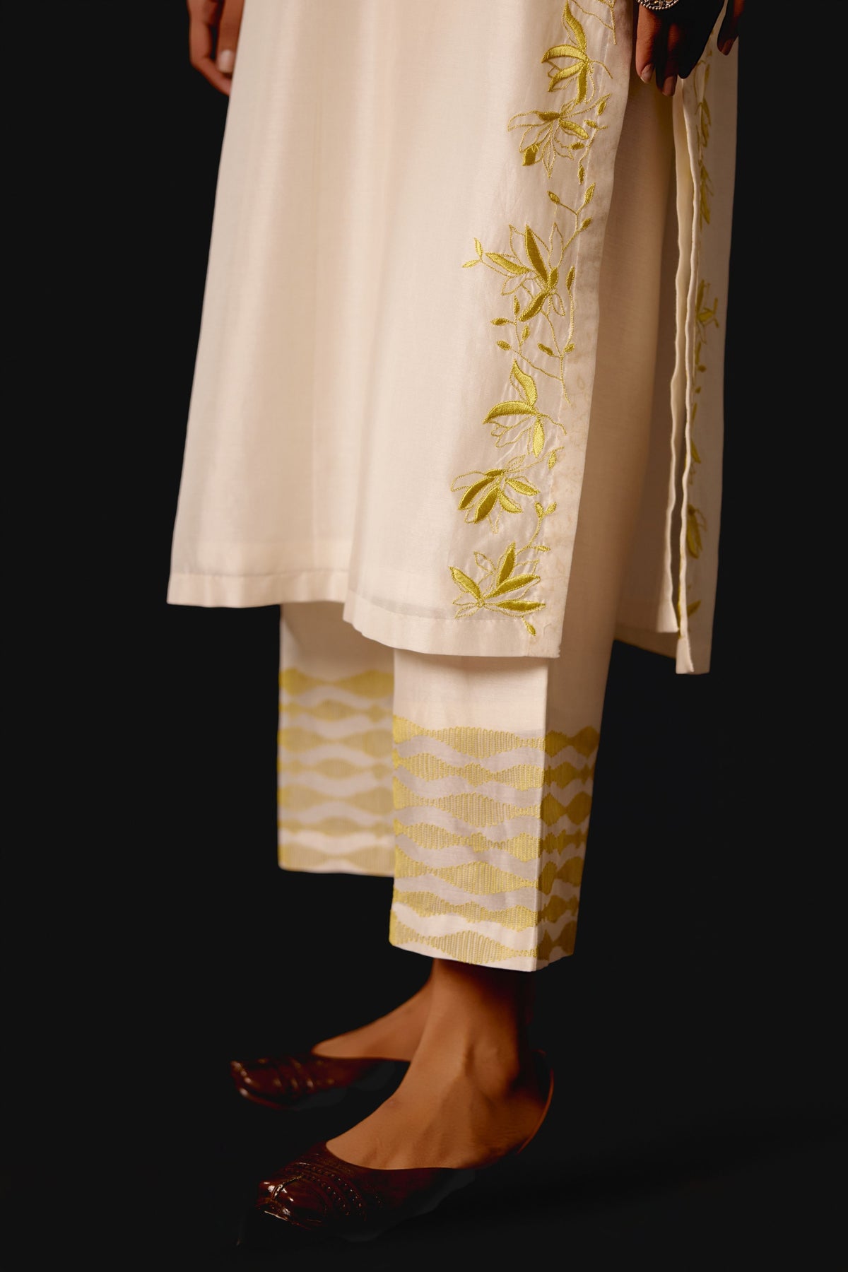 Ivory Cutwork Embroidery Kurta Set