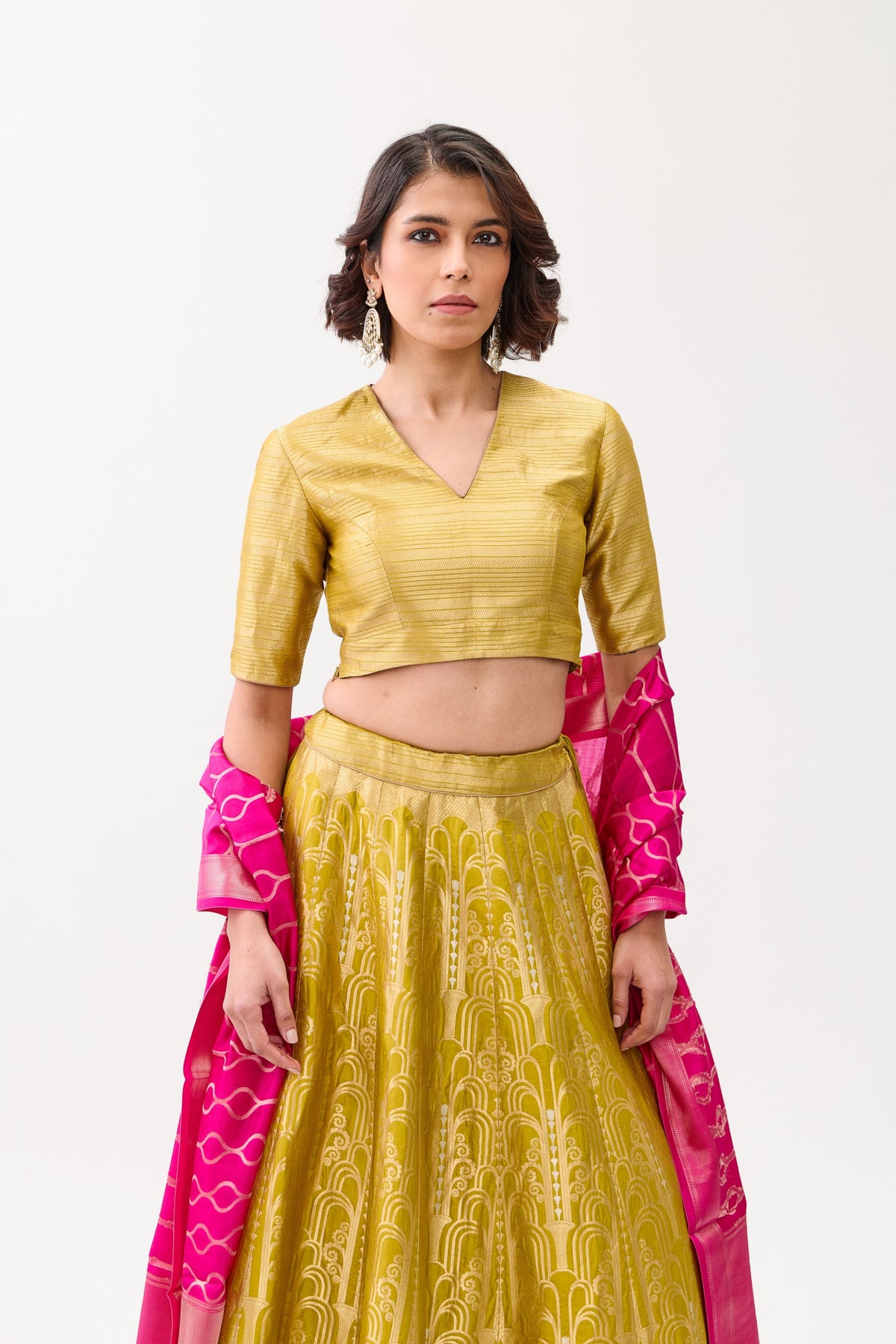 Mustard Aatishi Lehenga Set