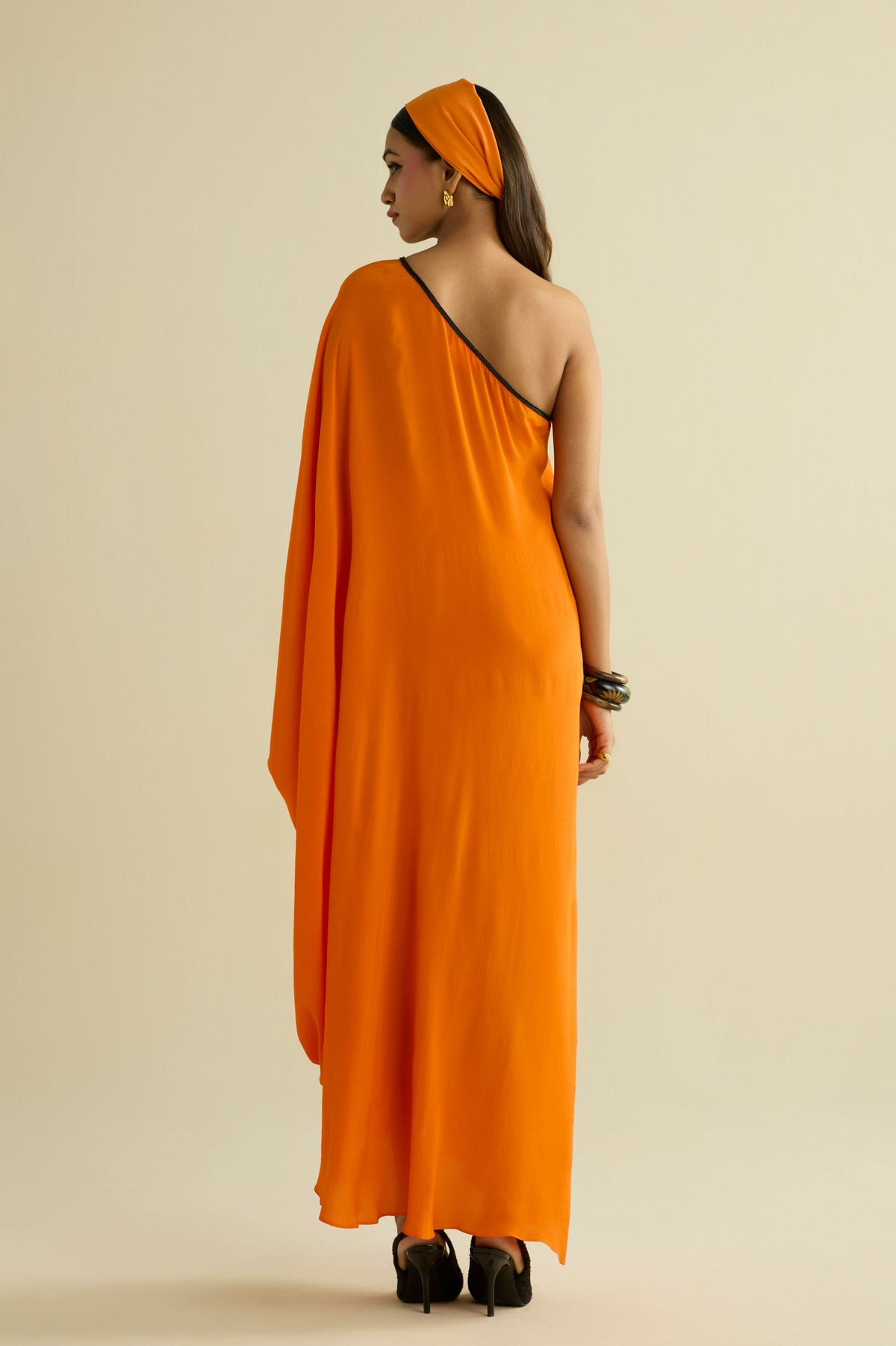 Orange Embroidered Kaftan
