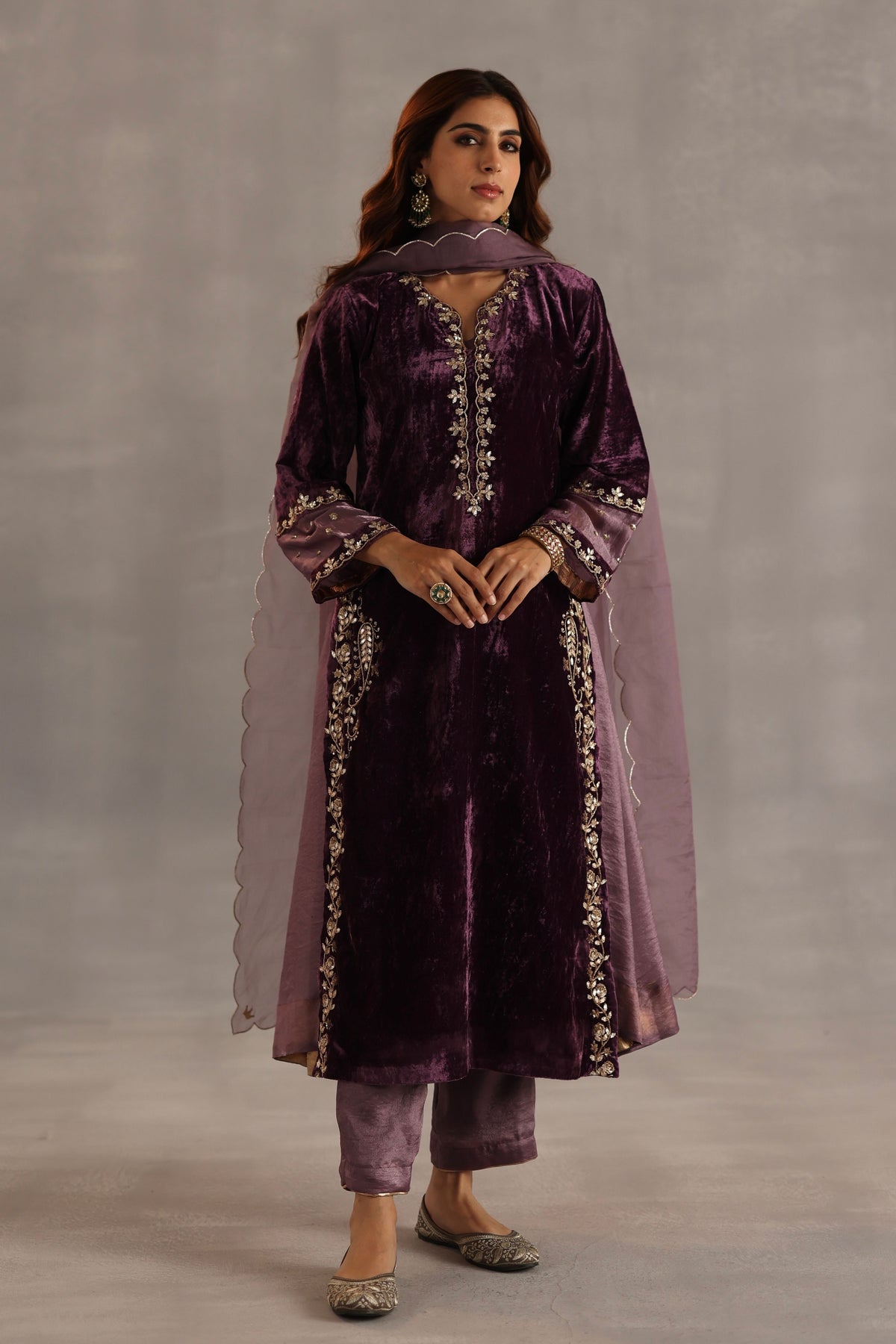 Megh Purple Kurta Set