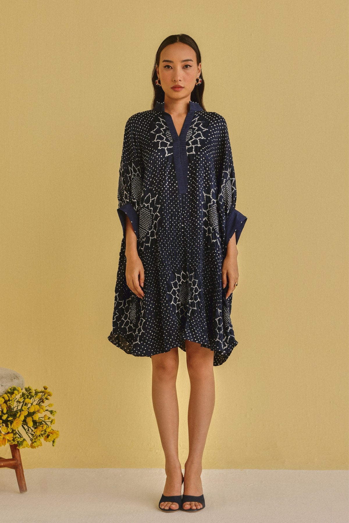 Bandhani Dress With Pintucks