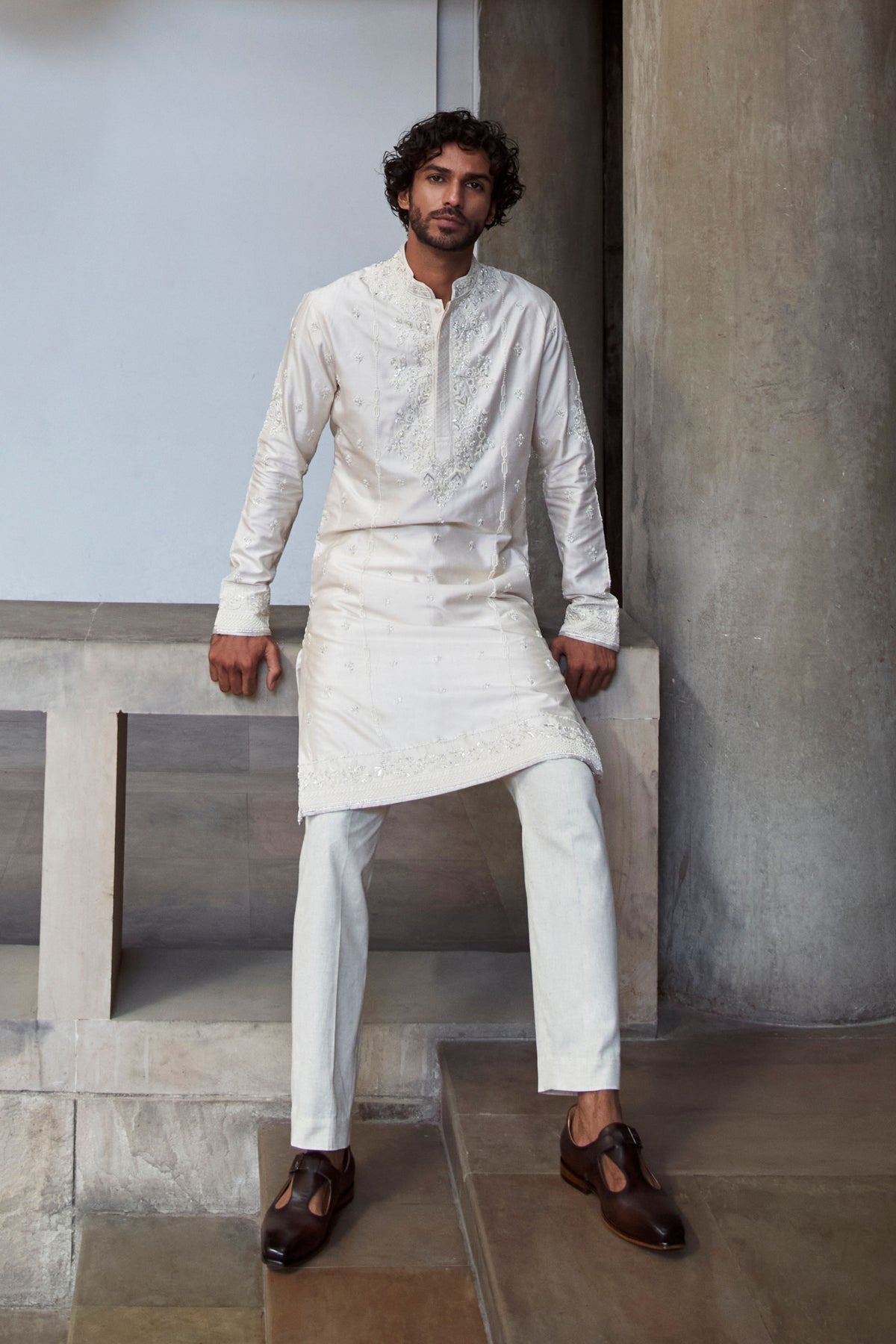 Ivory/Pearl Tutty Fruity Kurta