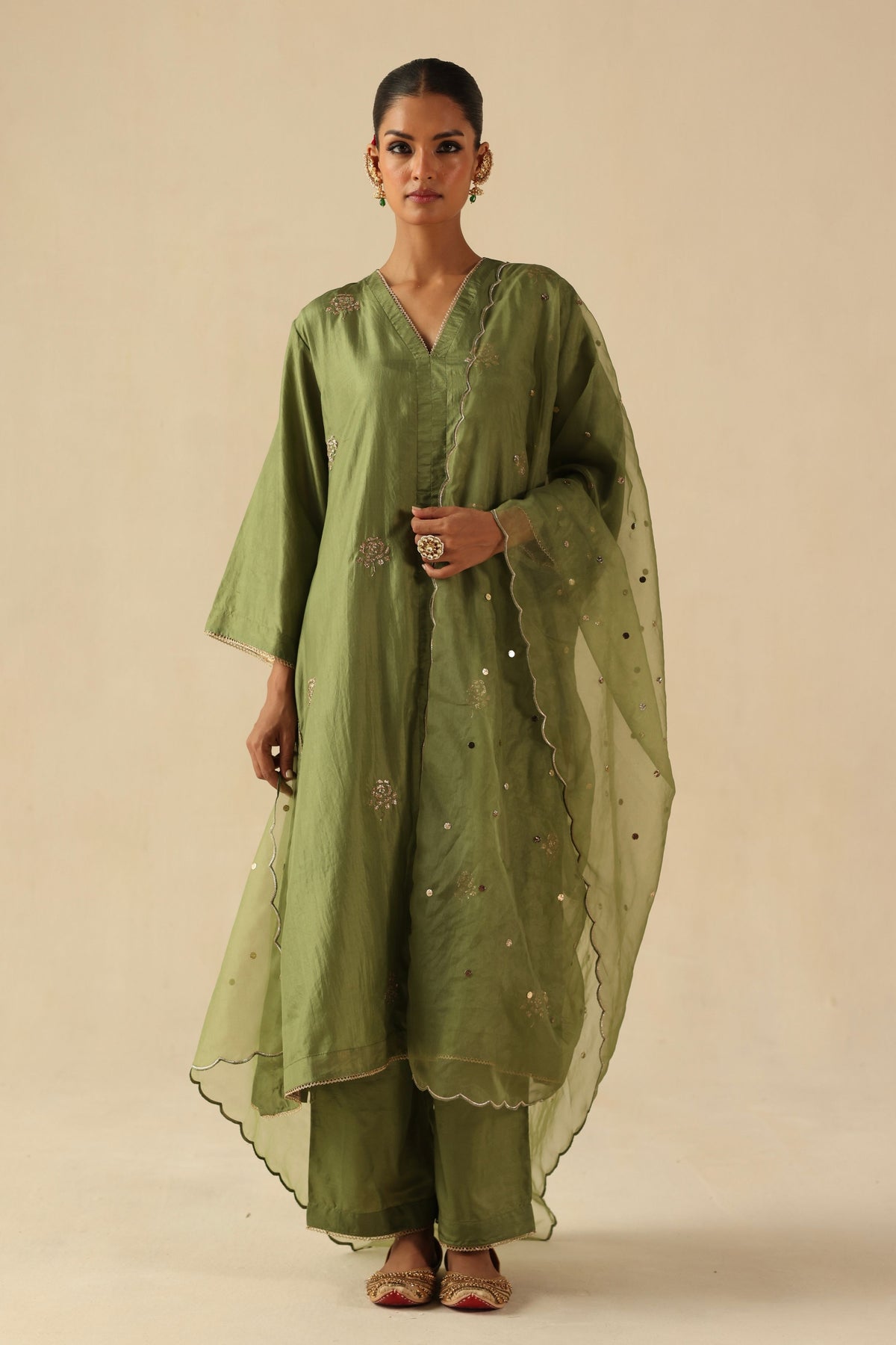 Green Kohinoor Kurta Set
