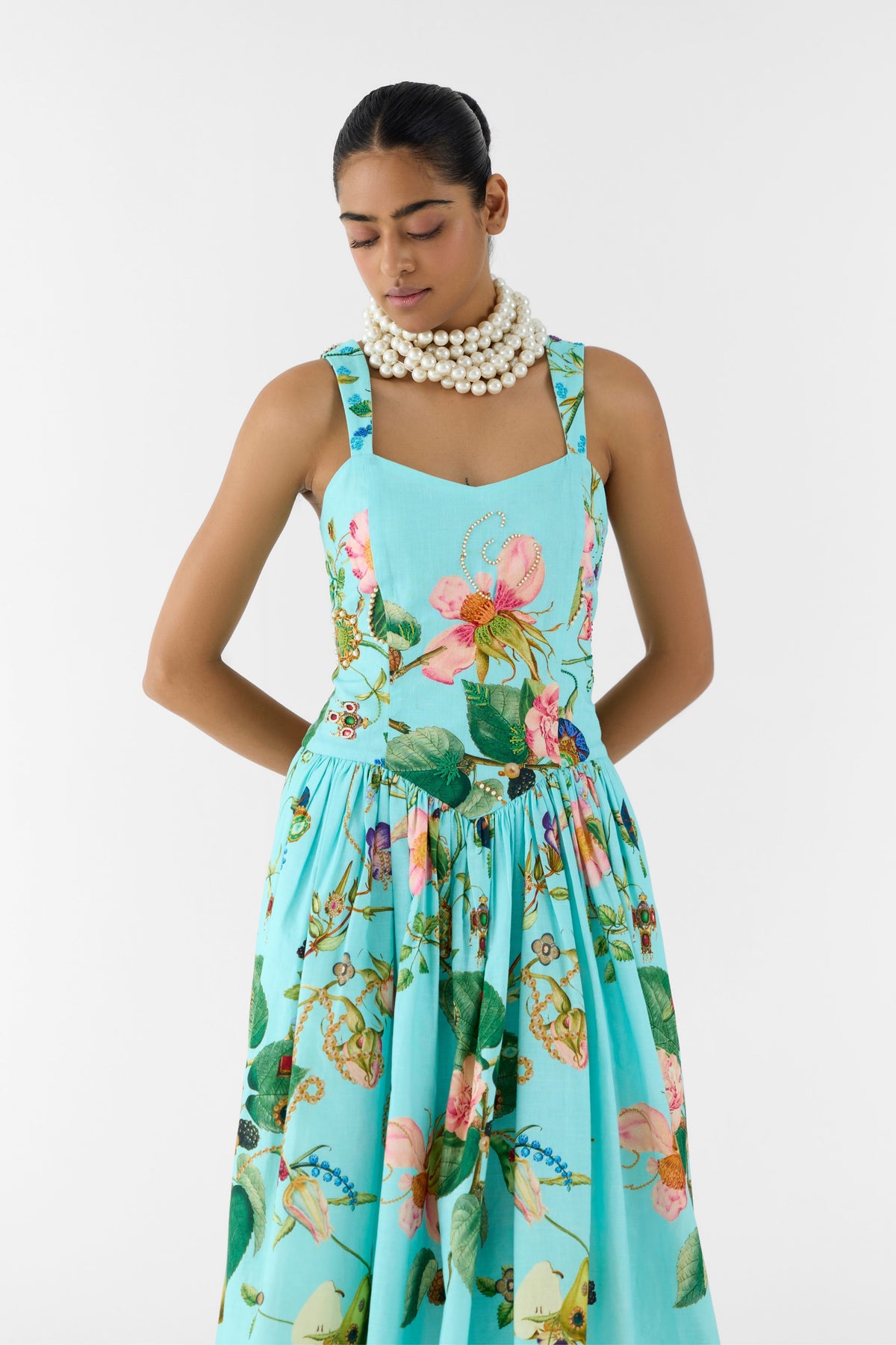Blue Blossom Sweetheart Dress
