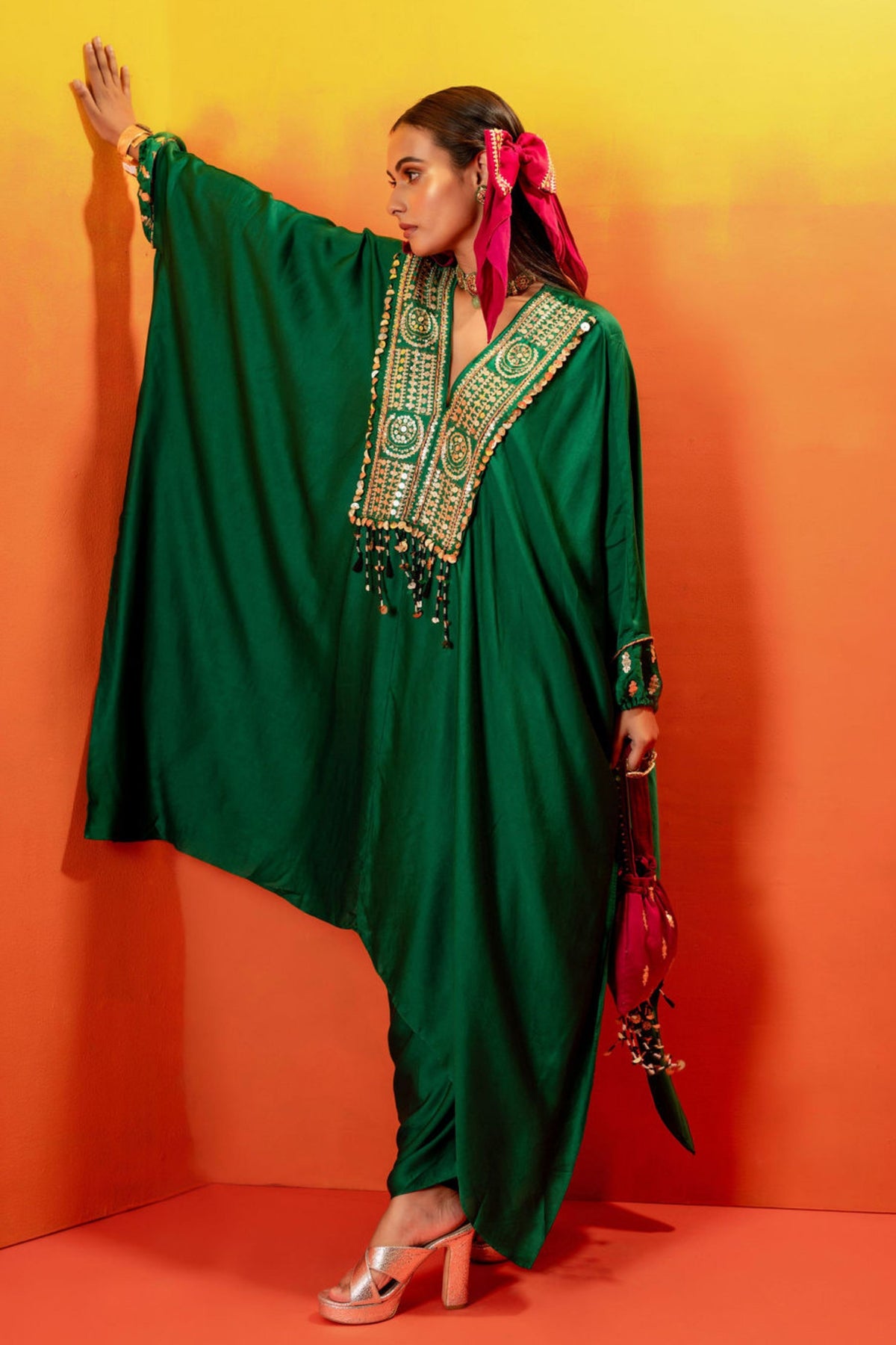 Vani Green Festive Kaftan