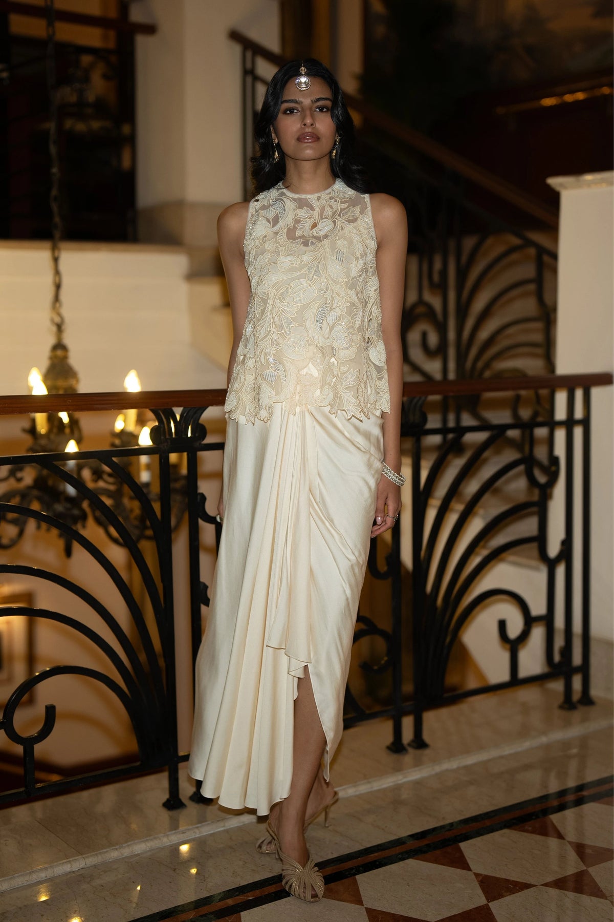 Ivory Draped Skirt