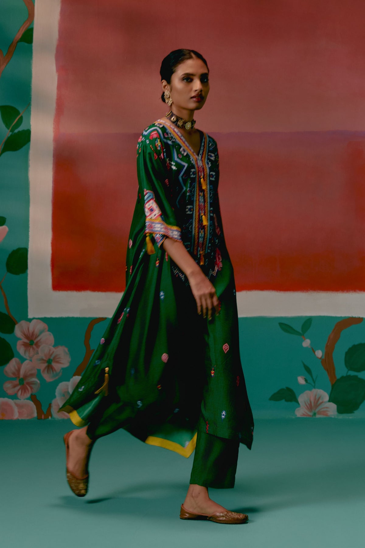 Emerald Aztec Kaftan Set