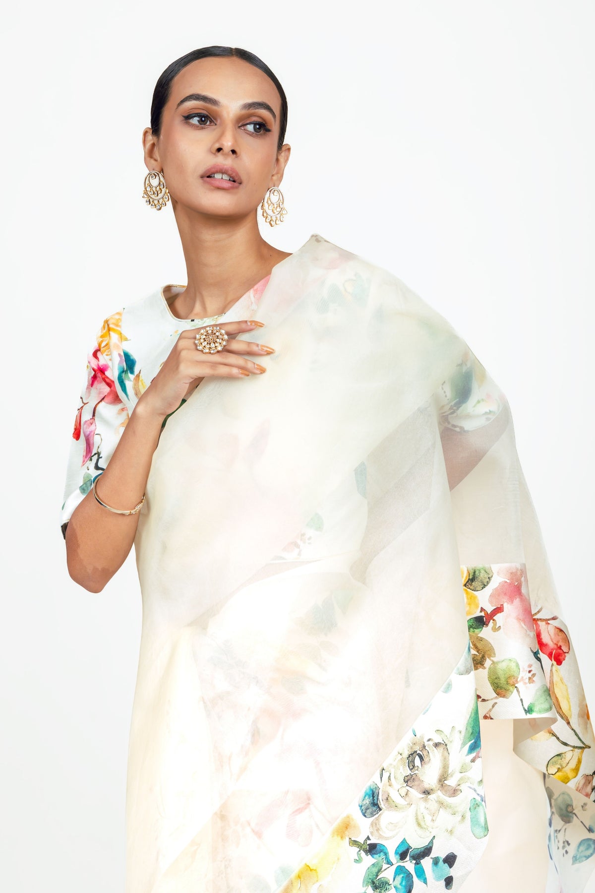 Julie White Organza Saree
