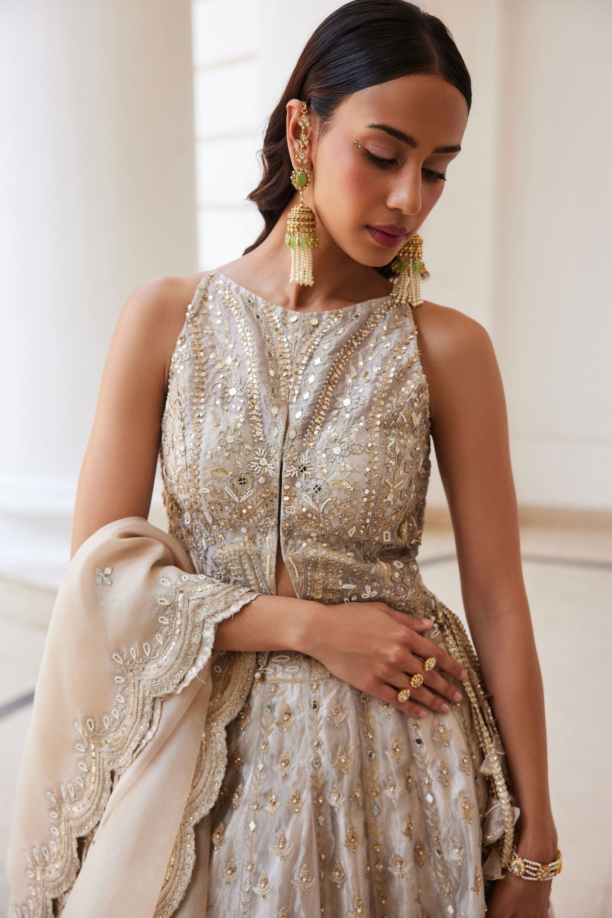 Tissue Lehenga Set