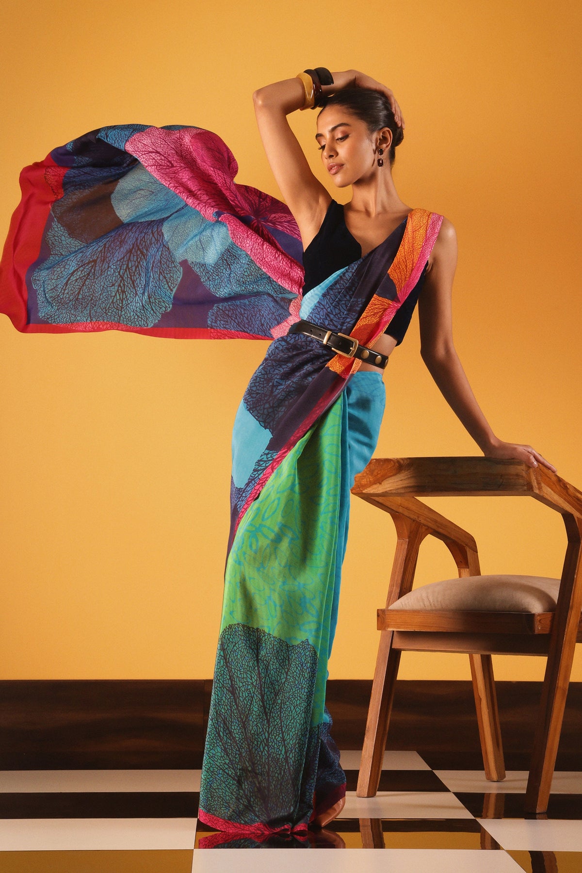 Coral Moon Saree