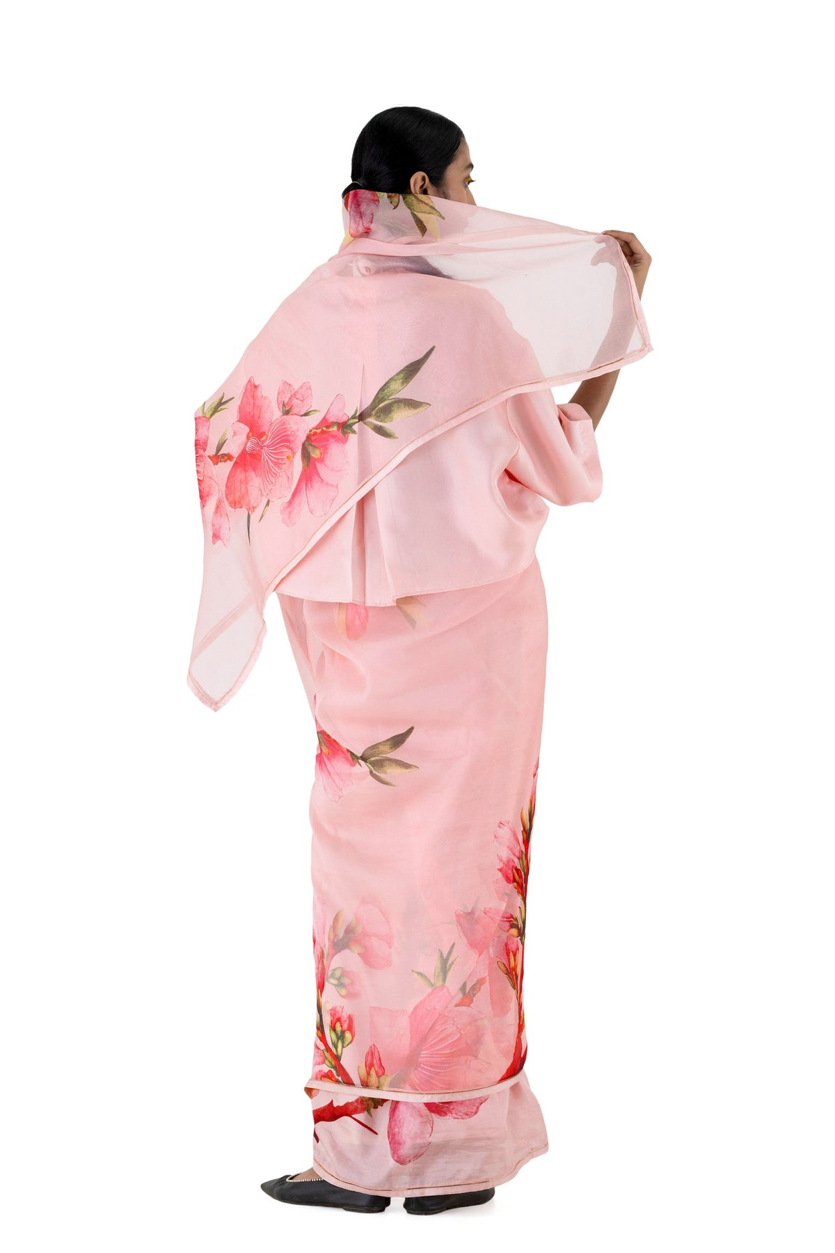 Anyaar Pale Pink Saree