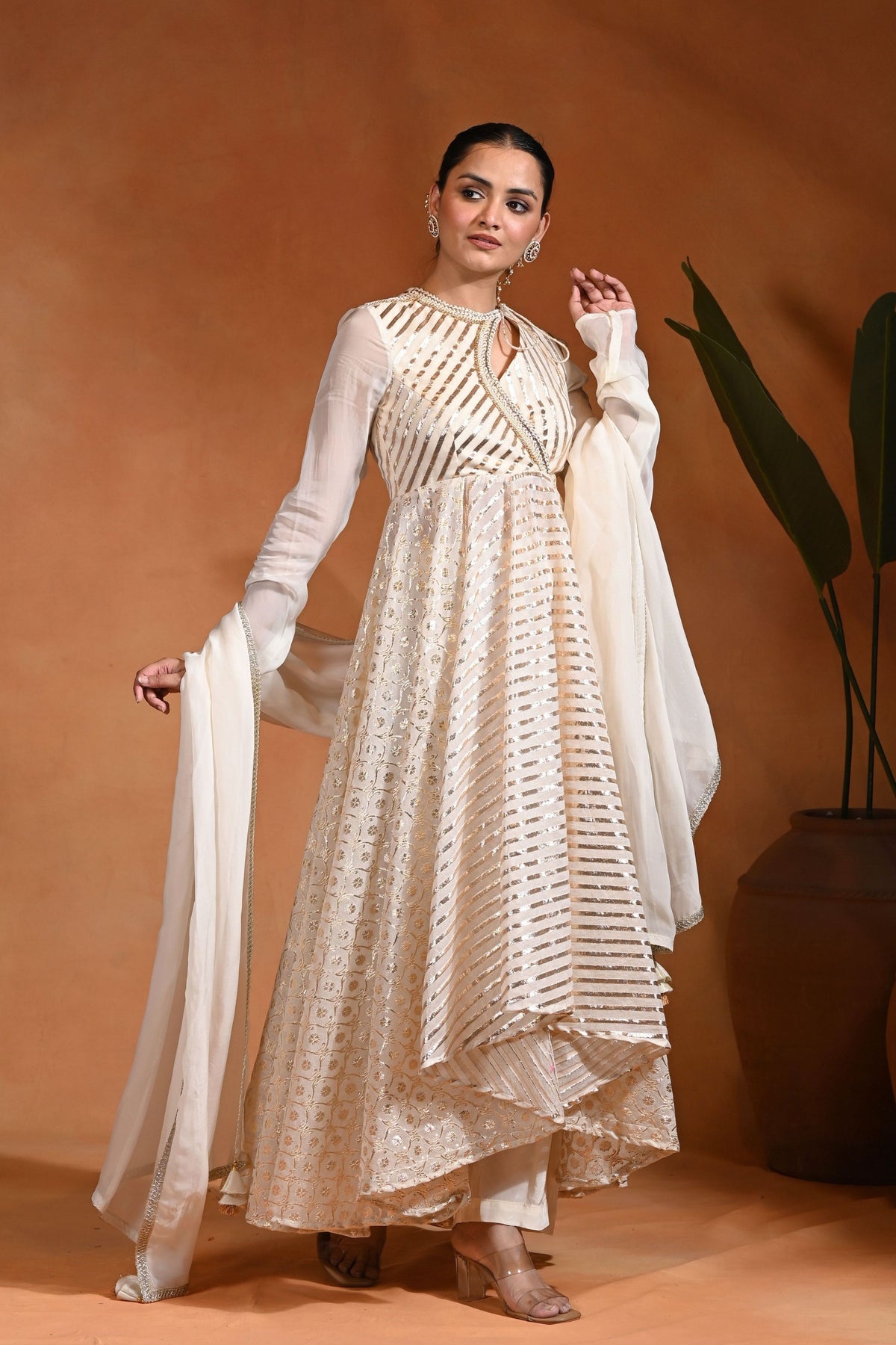 Mastani Ivory Gold Anarkali Set