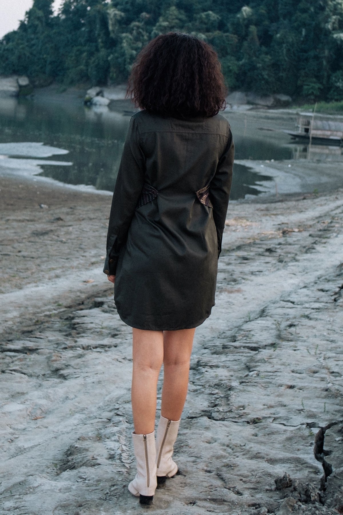 Upcycled Seattle Green Wrap Dress