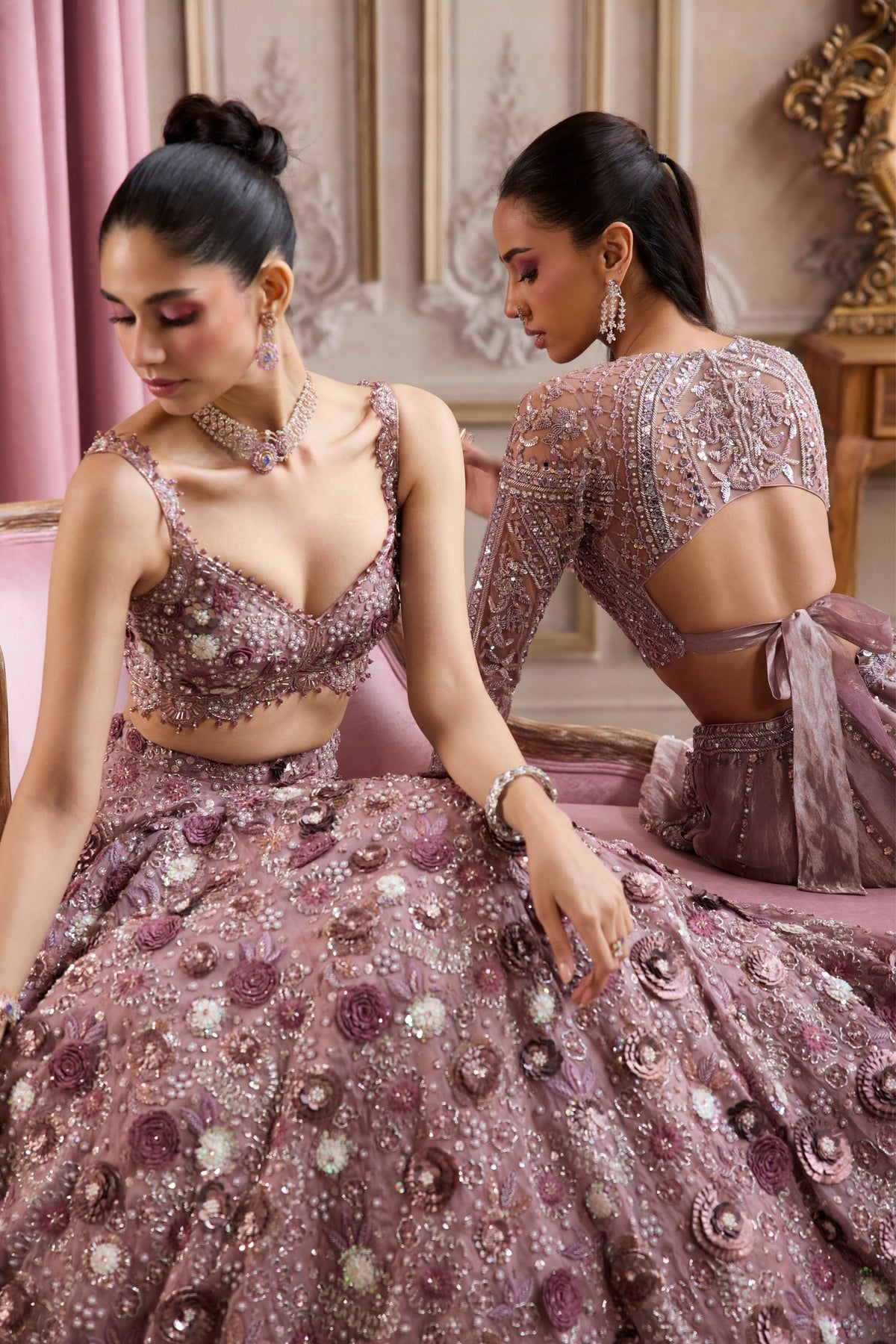 Champagne Rose Lehenga Set