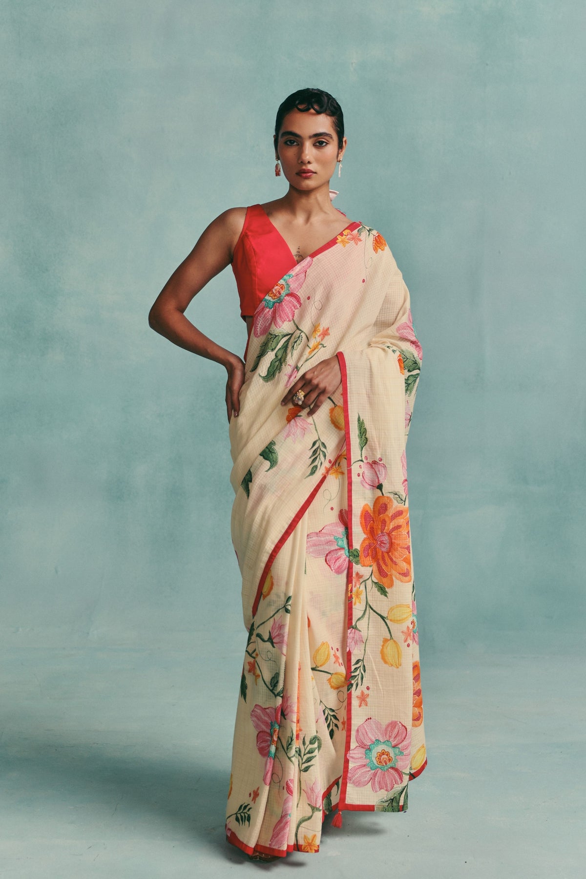 Dahlia Ecru Saree