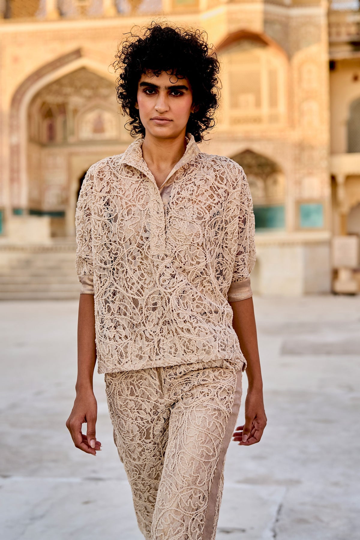 Cord Embroidered Lace Set