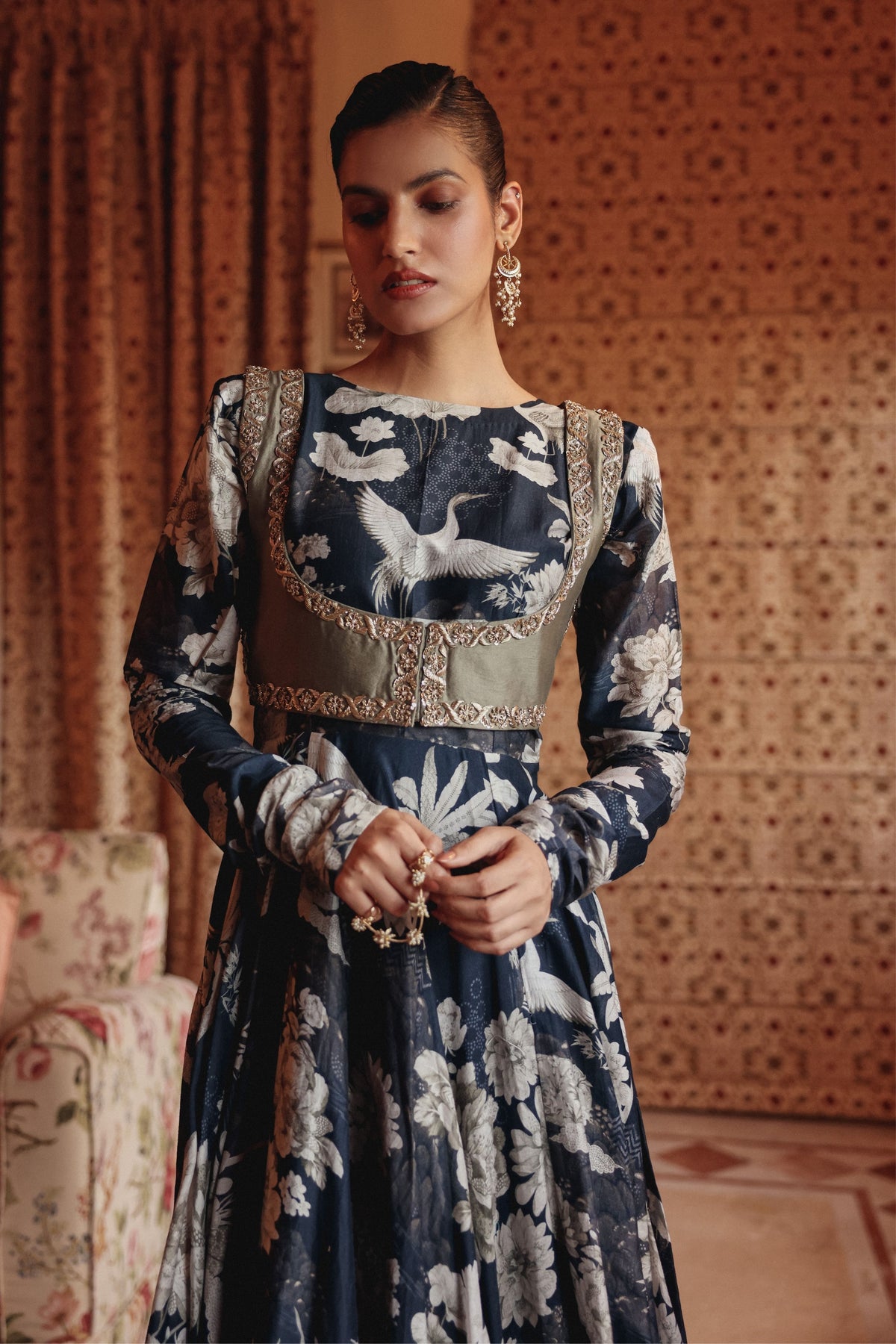 Birdsong Blue Anarkali Set