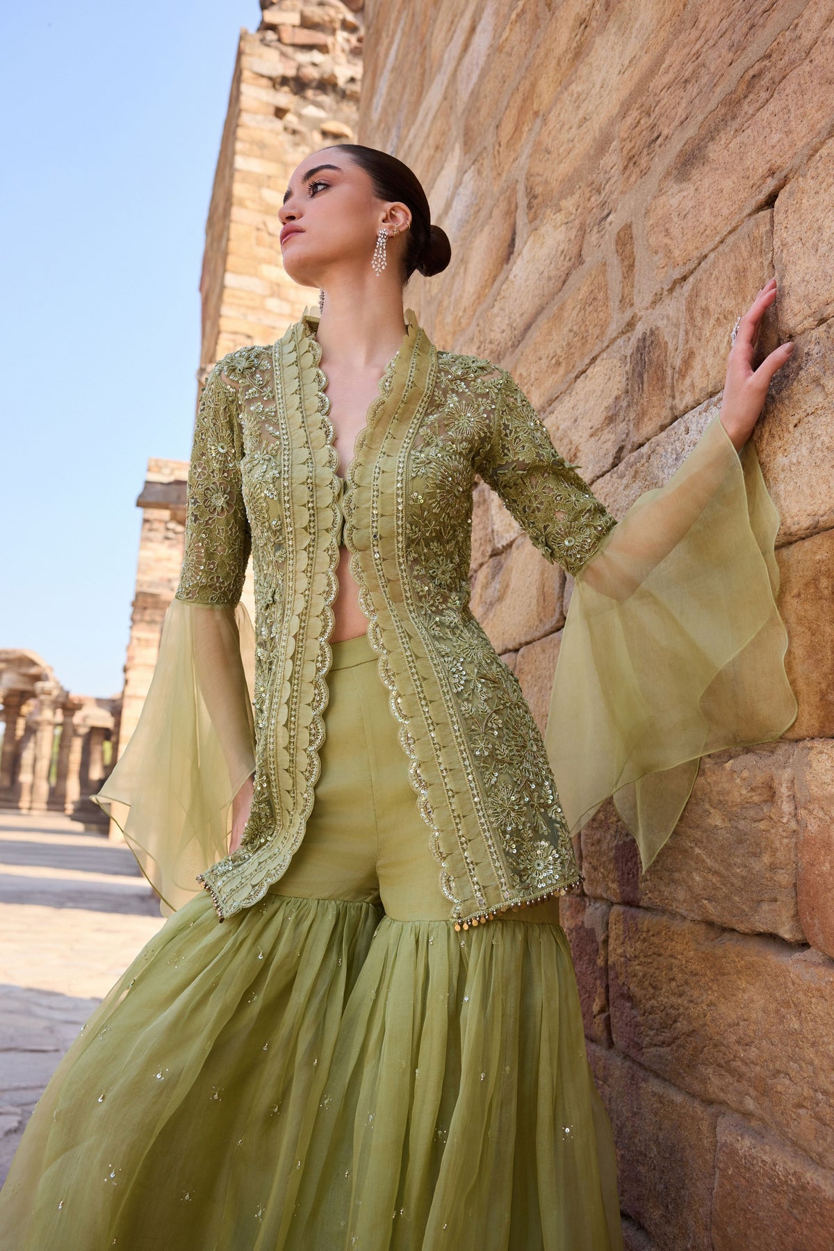 Sage Green Gharara Set