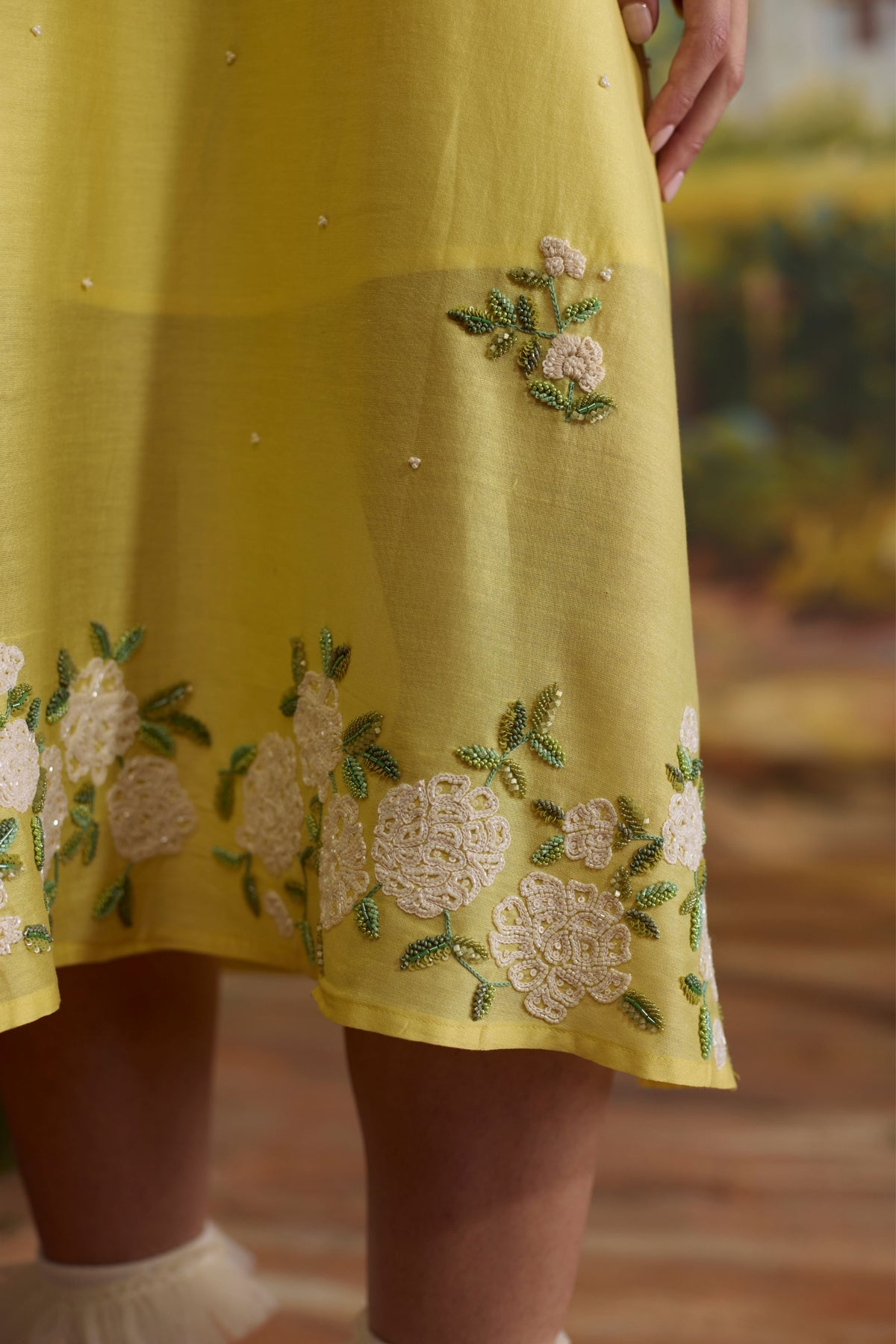 Sunray Floral Beaded Dress