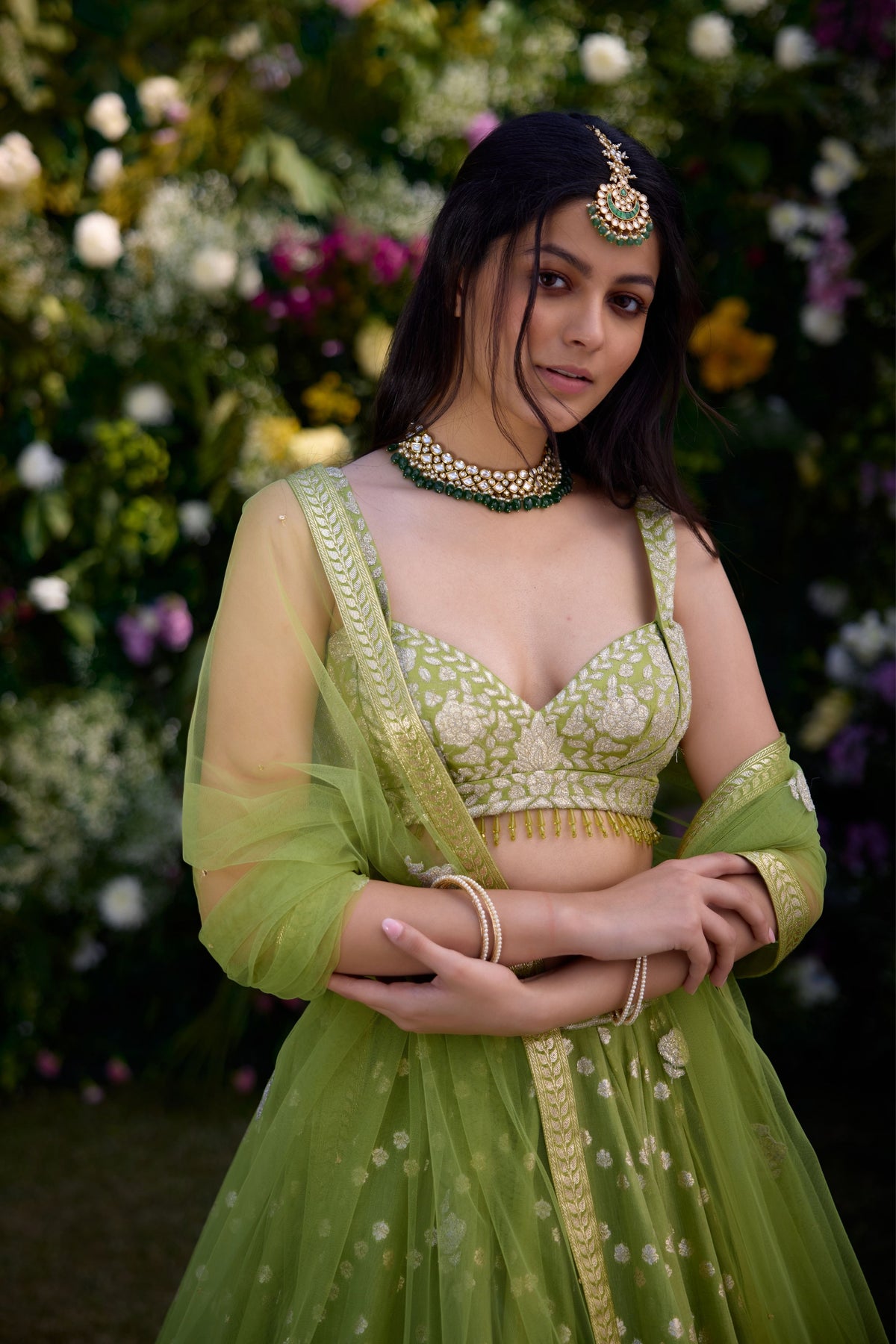 Irish Green Lehenga Set