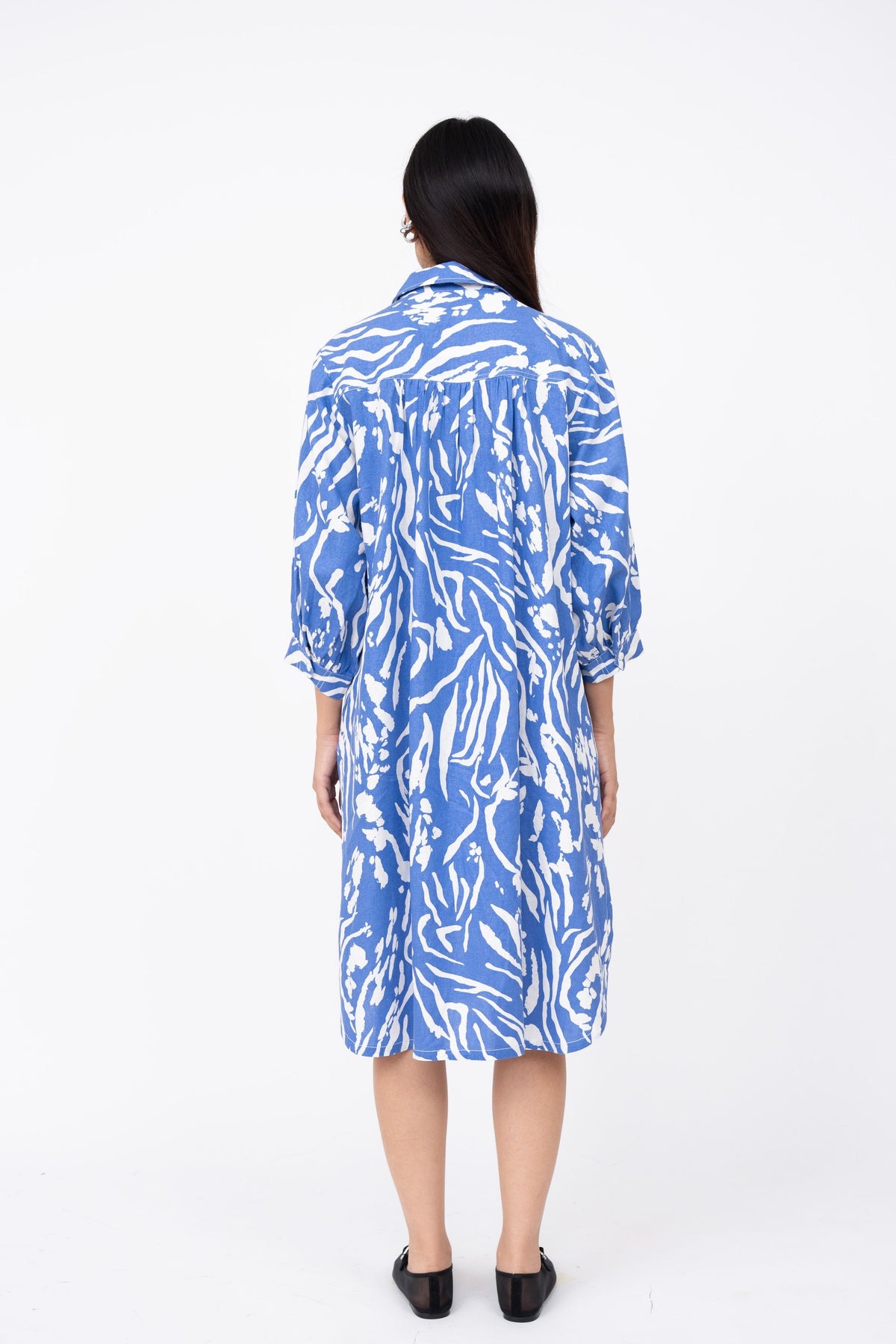 Blue Wave Fence Shirt Dress