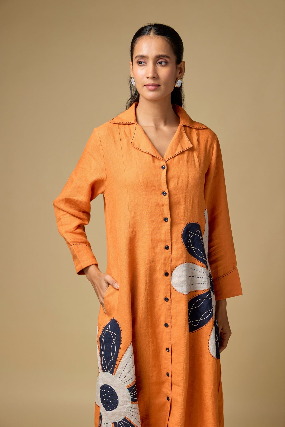 Orange Floral Dress