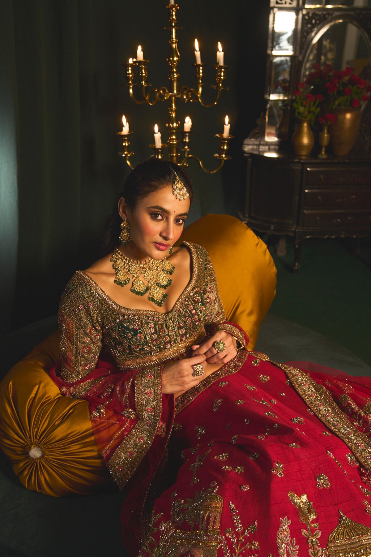 Ahmar Lehenga Set