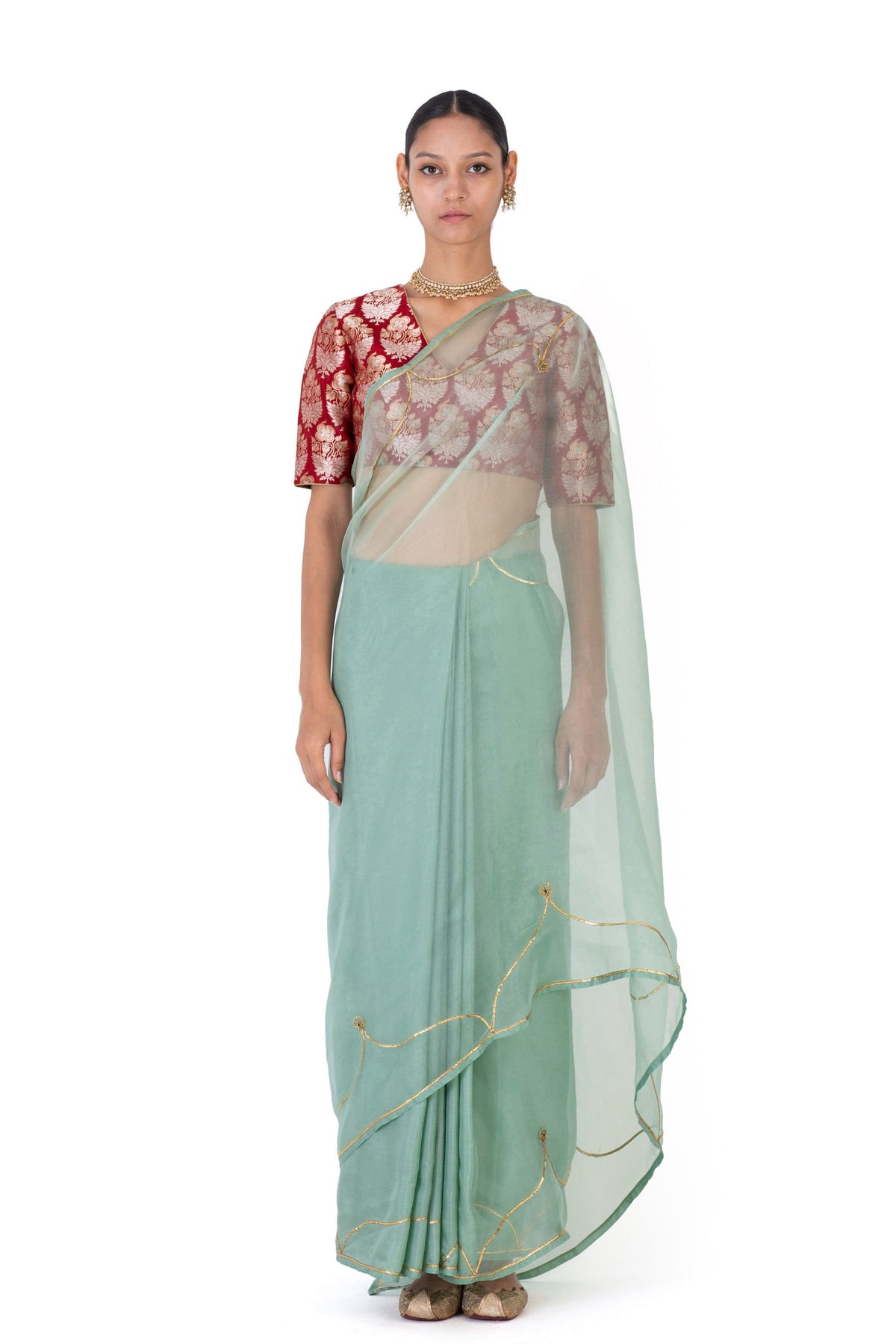 Kirati Pale Blue Saree