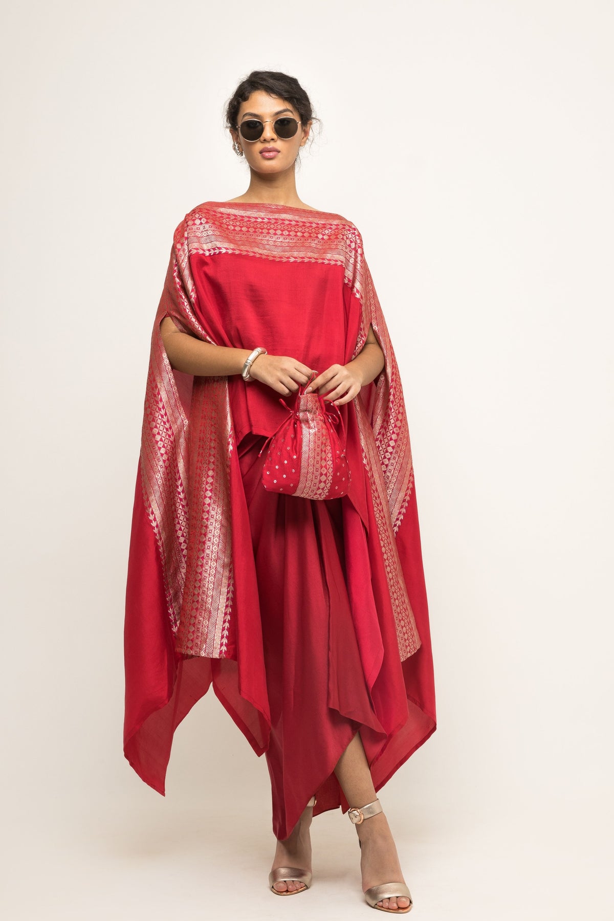 Devi Statement Red Cape Set