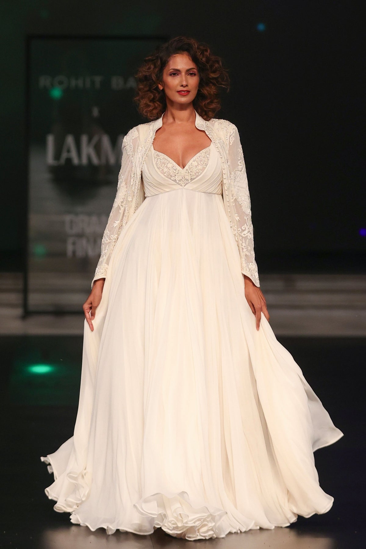 Ivory Chiffon Anarkali Set