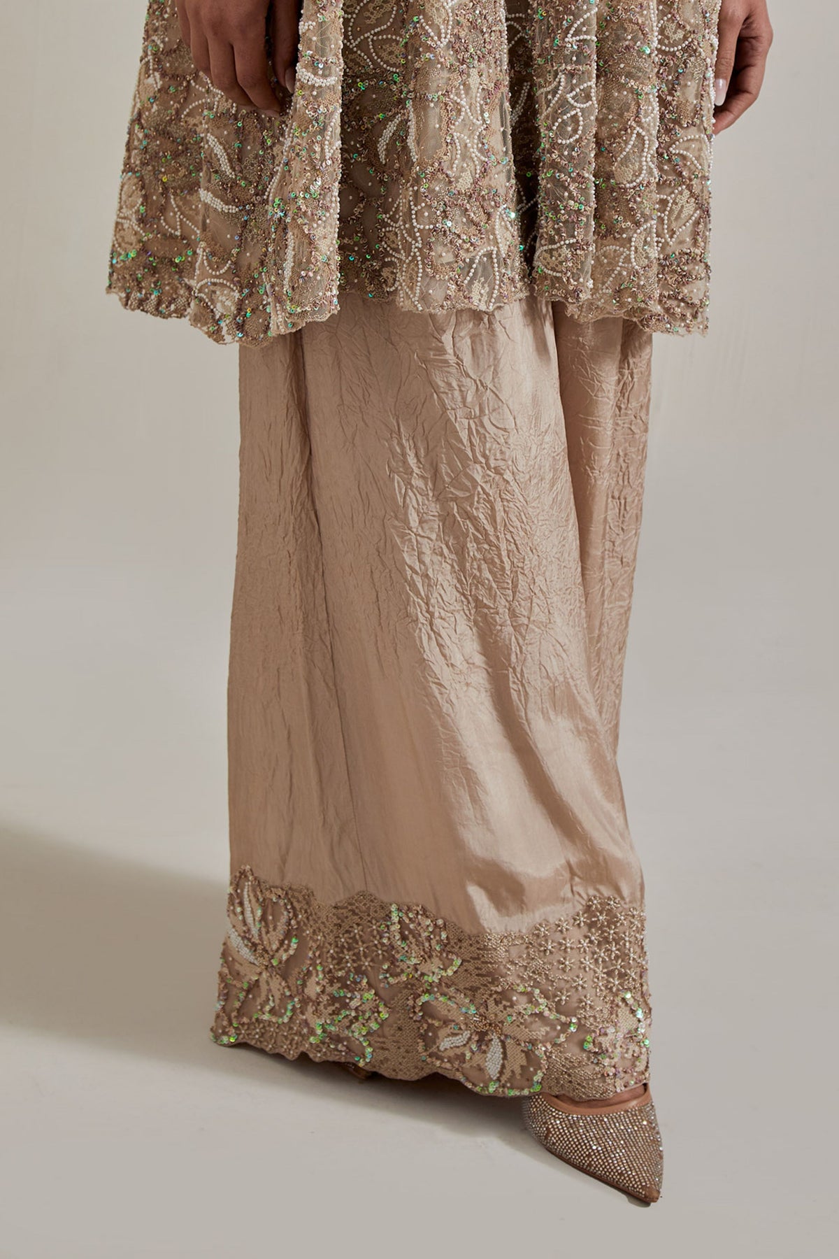 Champagne Glimmer Sharara Set