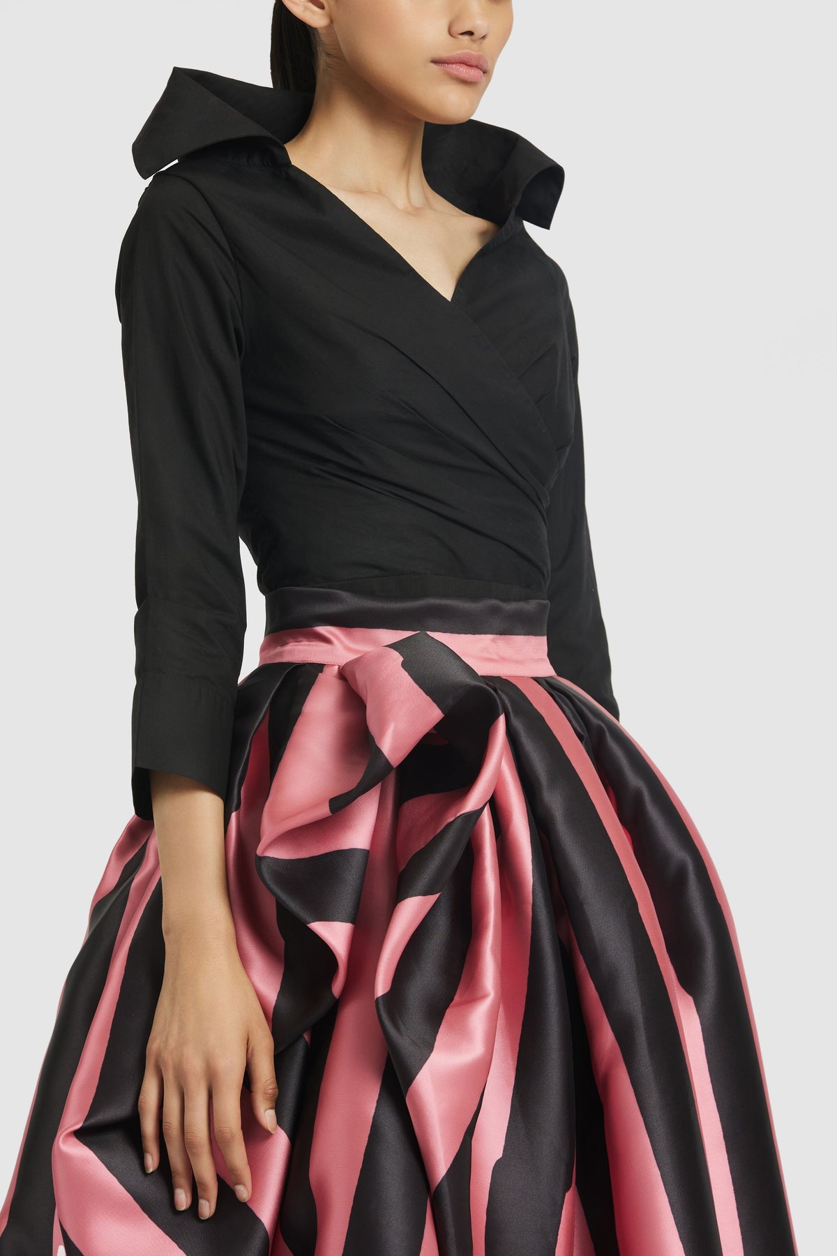 Pink &amp; Black Tea Length Skirt