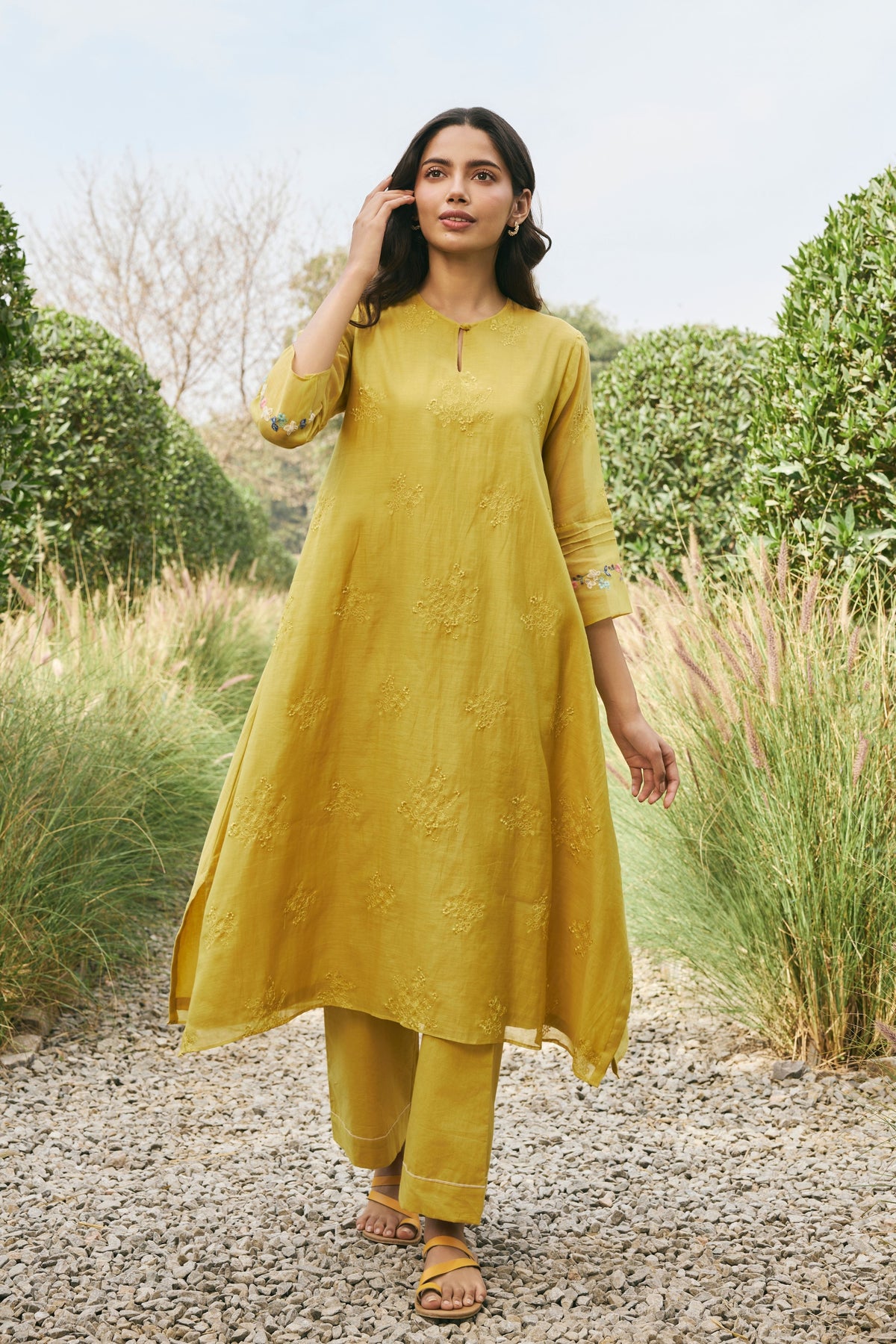Daffodil Embroidered Kurta and Pants