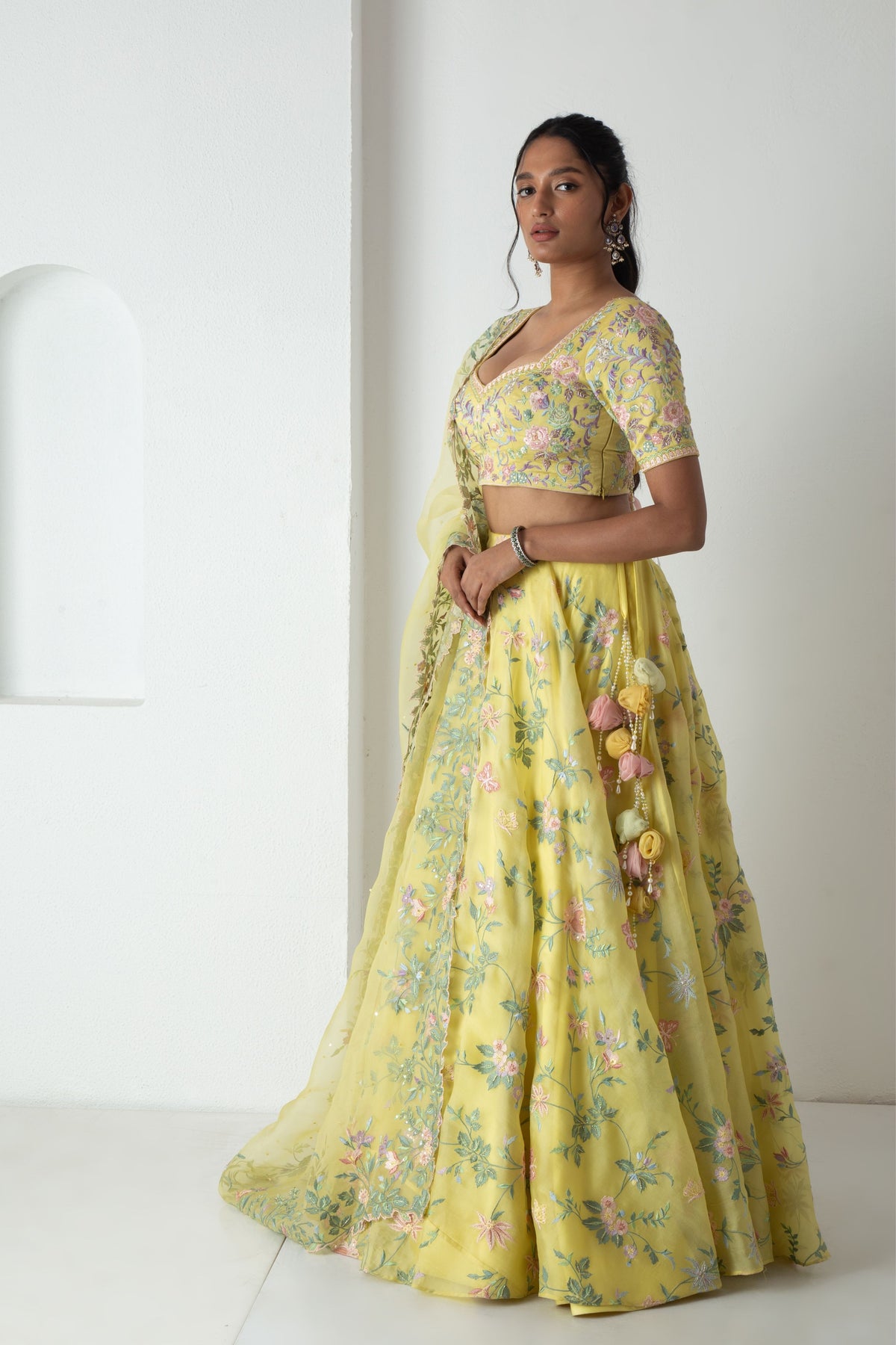 Yellow Sora Lehenga Set