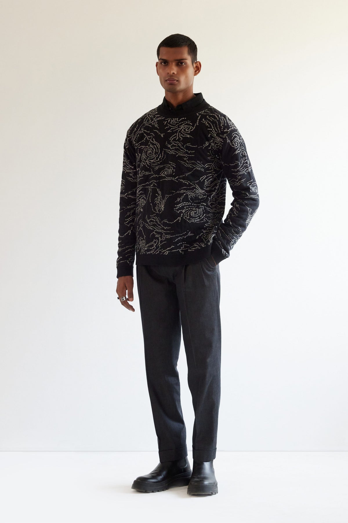 Black Hole Jacquard Sweater