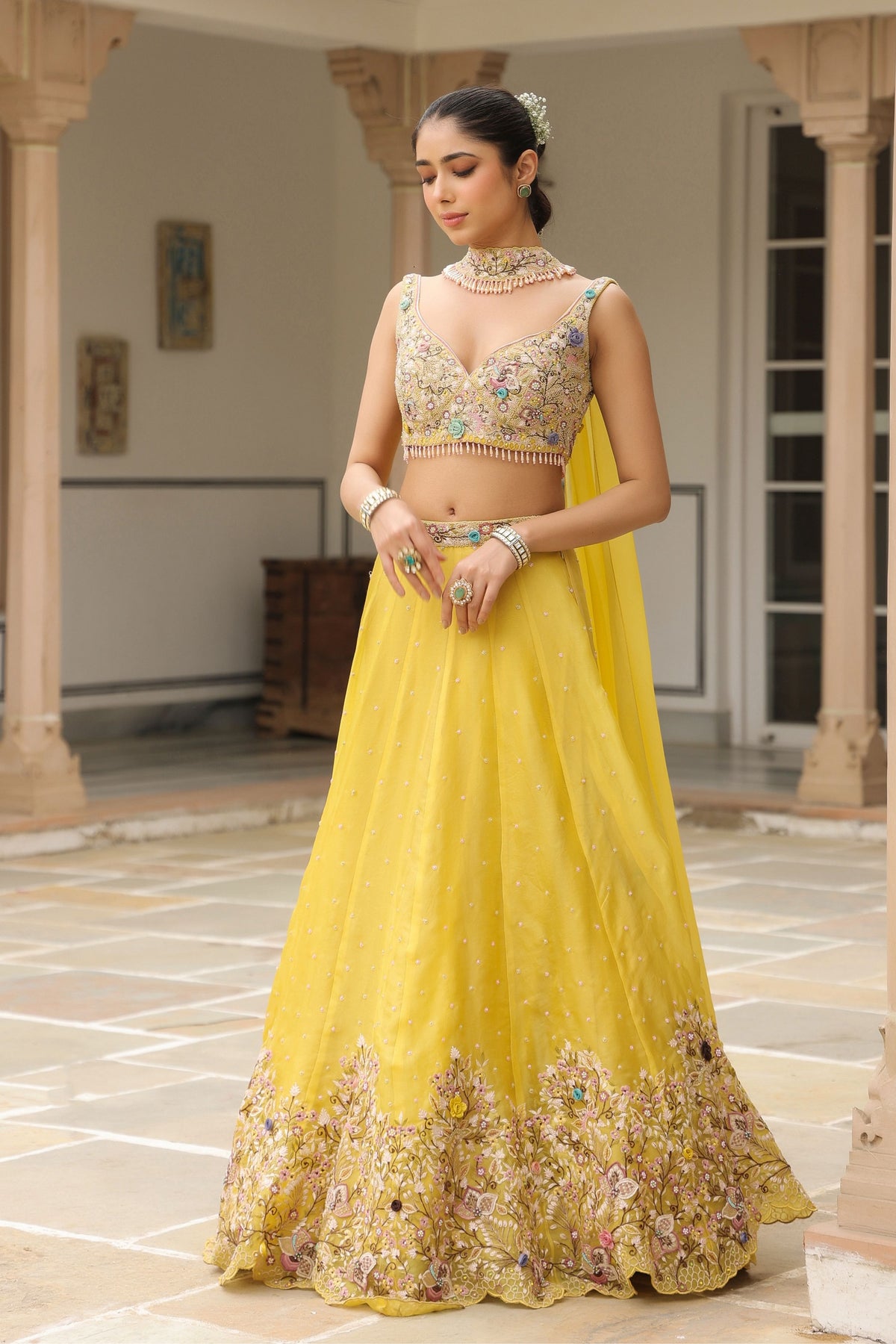 Gulzar Heavy Choker Scallop Lehenga Set