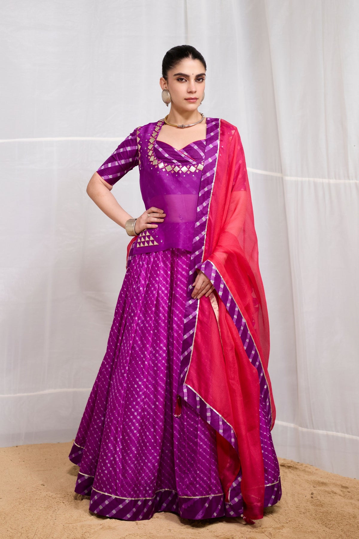 Purple Rela Lehenga Set