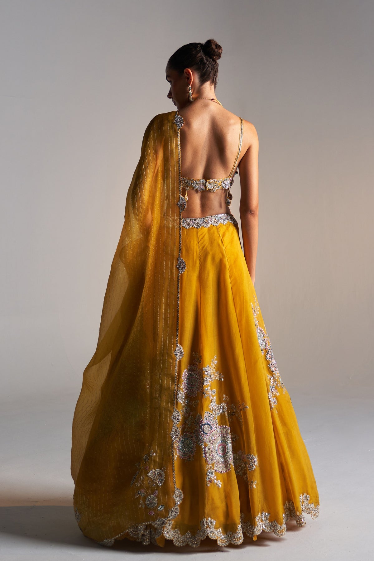 Honey Gold Embroidered Lehenga Set