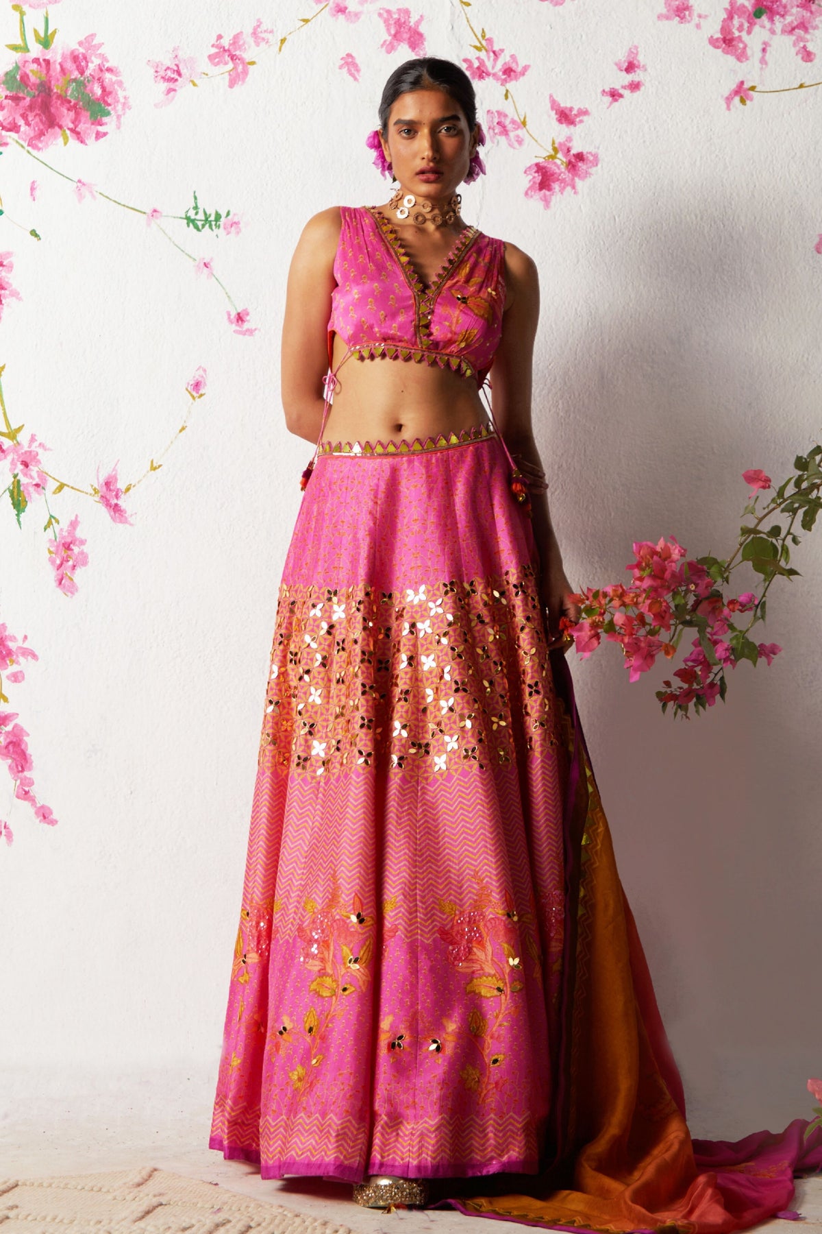 Lehenga Set In Pink