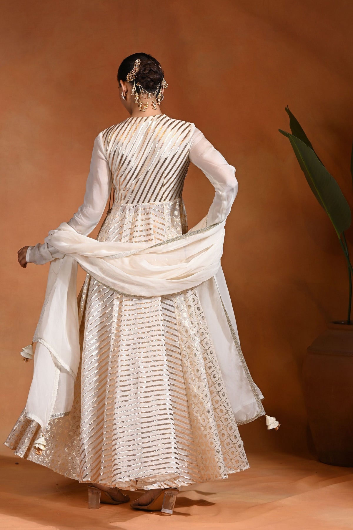 Mastani Ivory Gold Anarkali Set